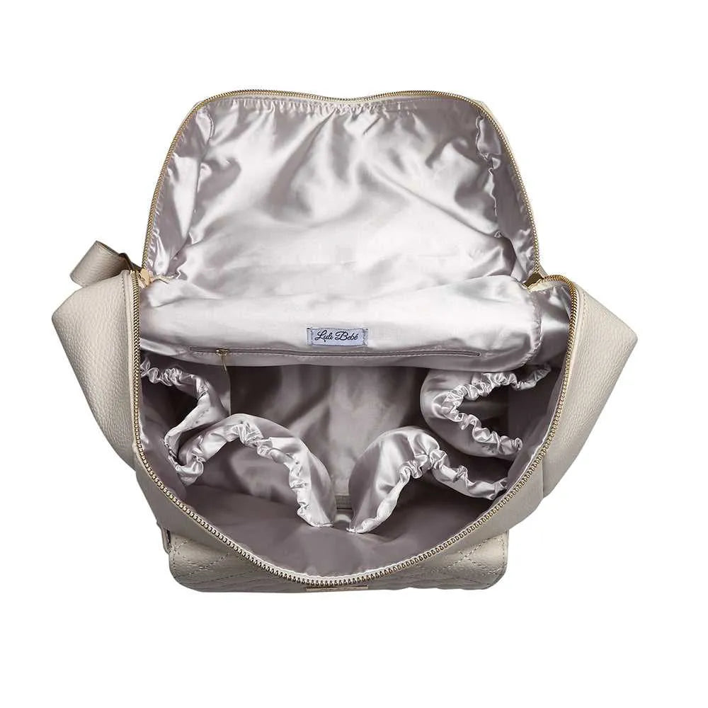 Monaco Backpack Diaper Bag | Pearl White