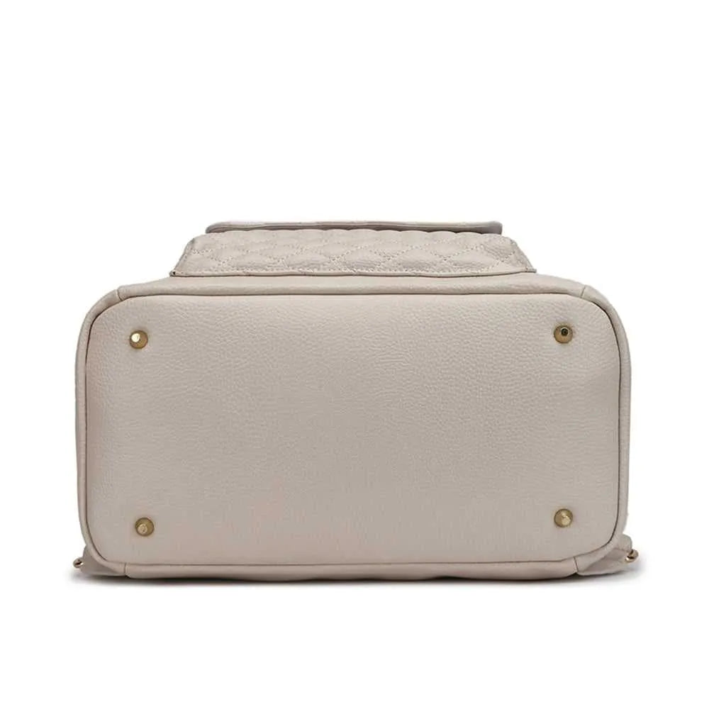 Monaco Backpack Diaper Bag | Pearl White