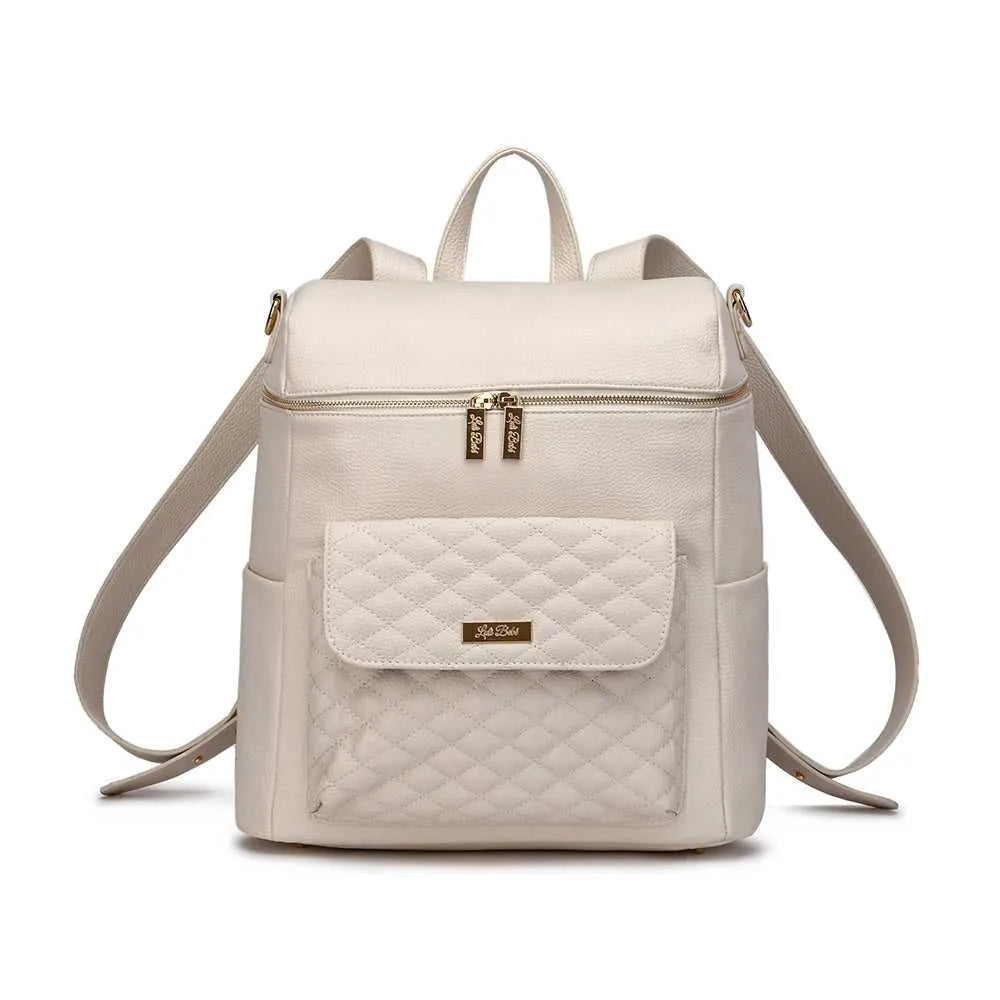 Monaco Backpack Diaper Bag | Pearl White