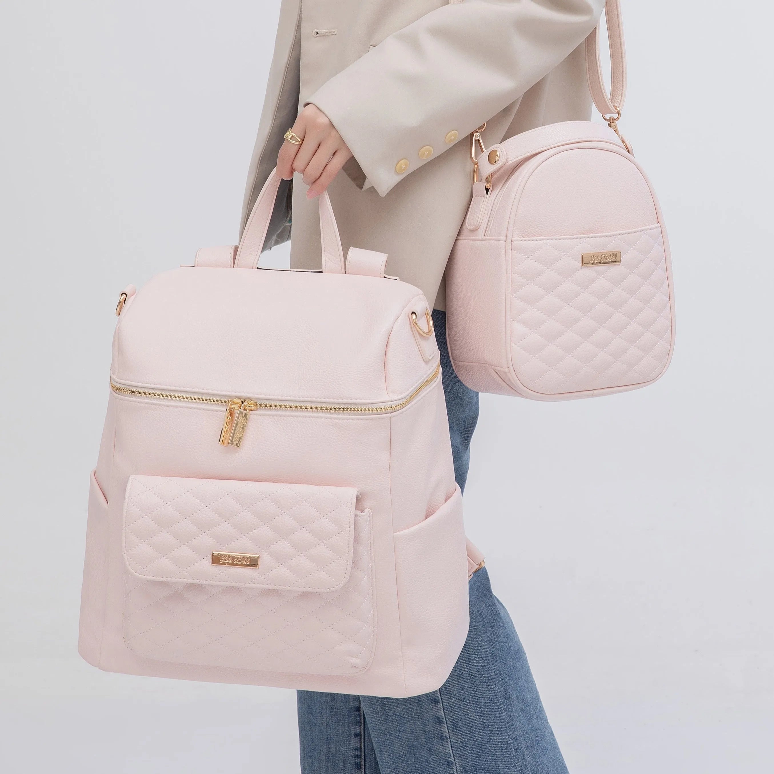 Monaco Backpack Diaper Bag | Pastel Pink