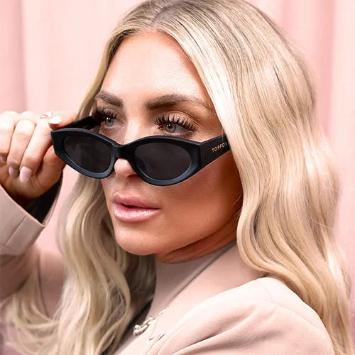 Kat x Money Moves - Black Cateye Sunglasses