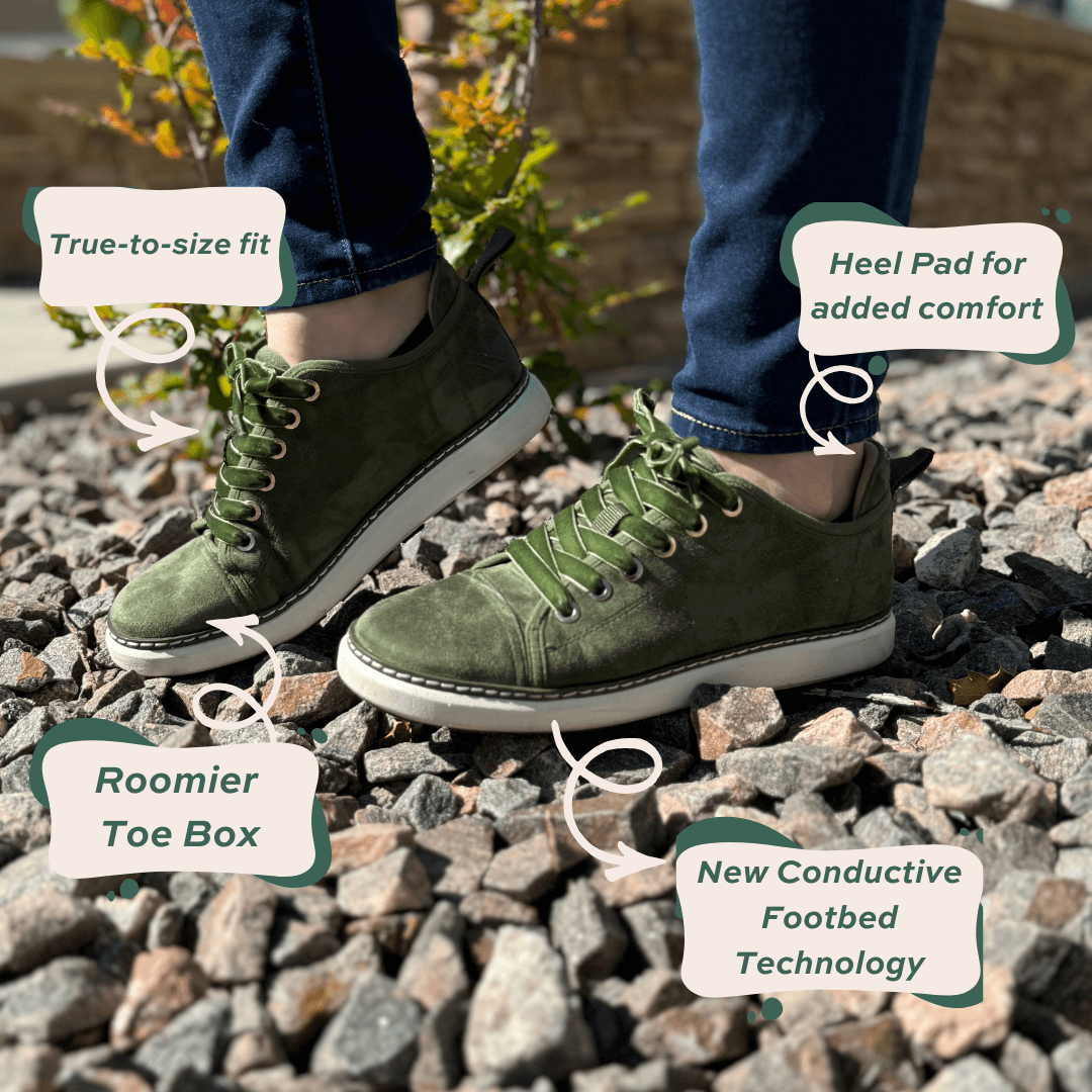 Charlotte Walker Grounding Shoes • Olive Suede