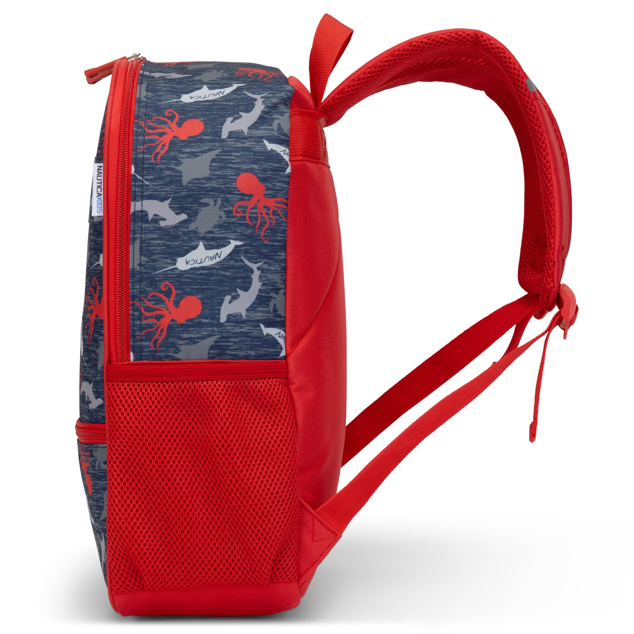 Back to Basics Cushioned Kids Backpack | Red Octopus | 16" Tall