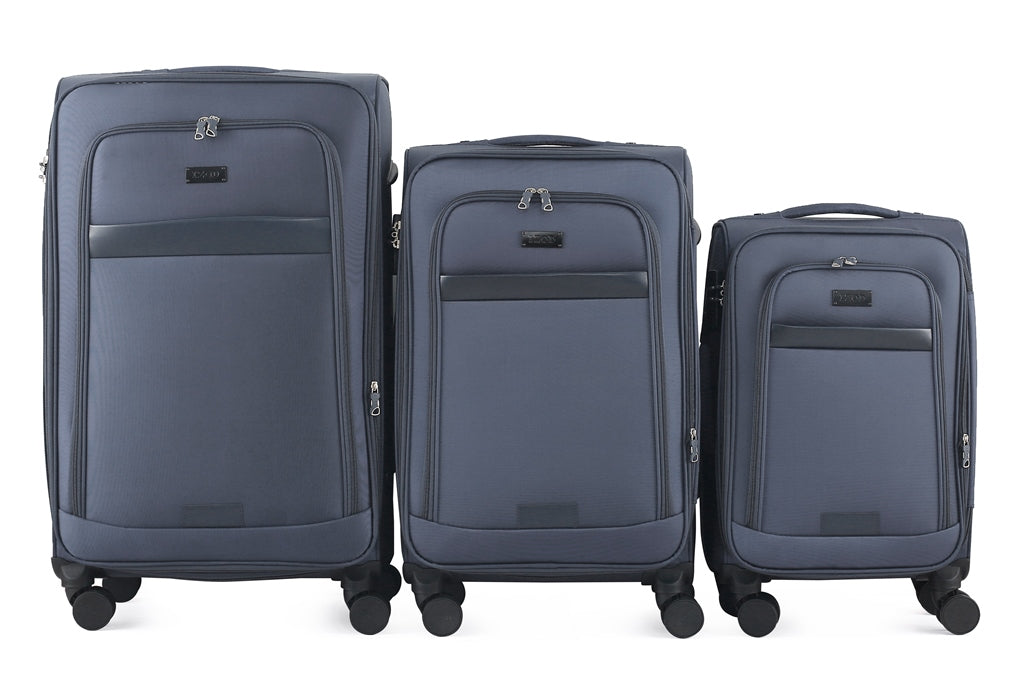 Noah Soft Shell Expandable 3 Piece Spinner Luggage Set with Lock