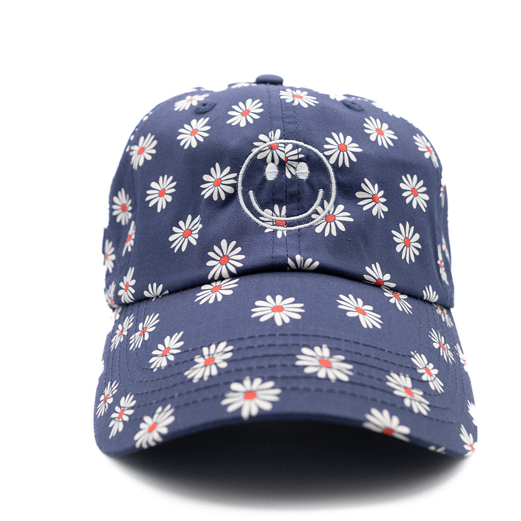 Navy Daisy Smiley Hat
