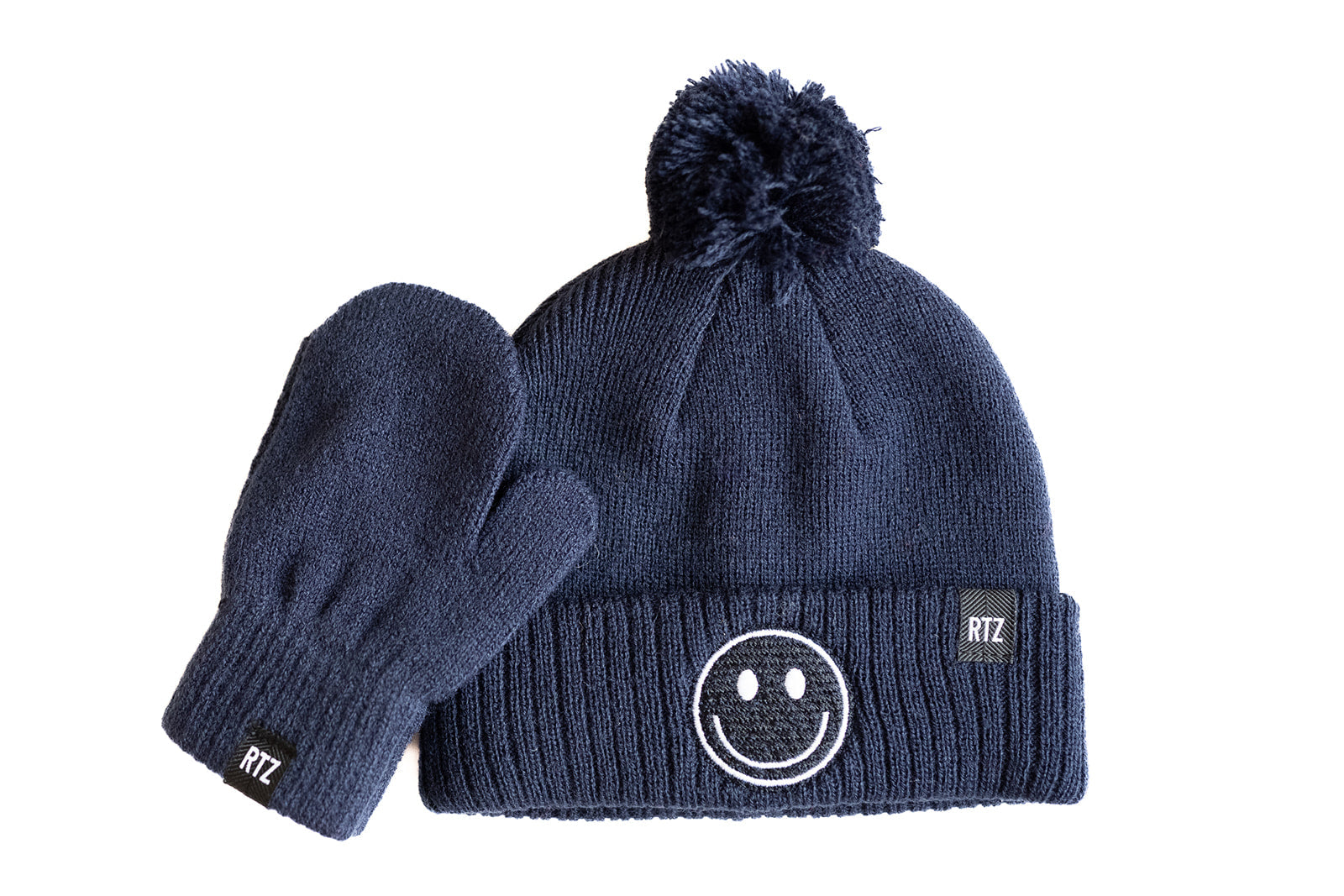 Smiley Pom Pom Beanie Hat