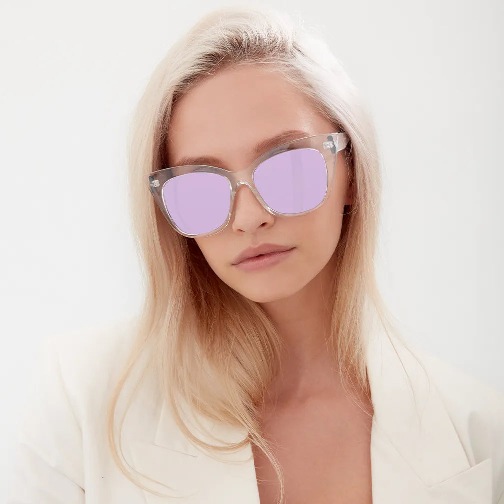 Venice Cateye Sunglasses - Clear Purple