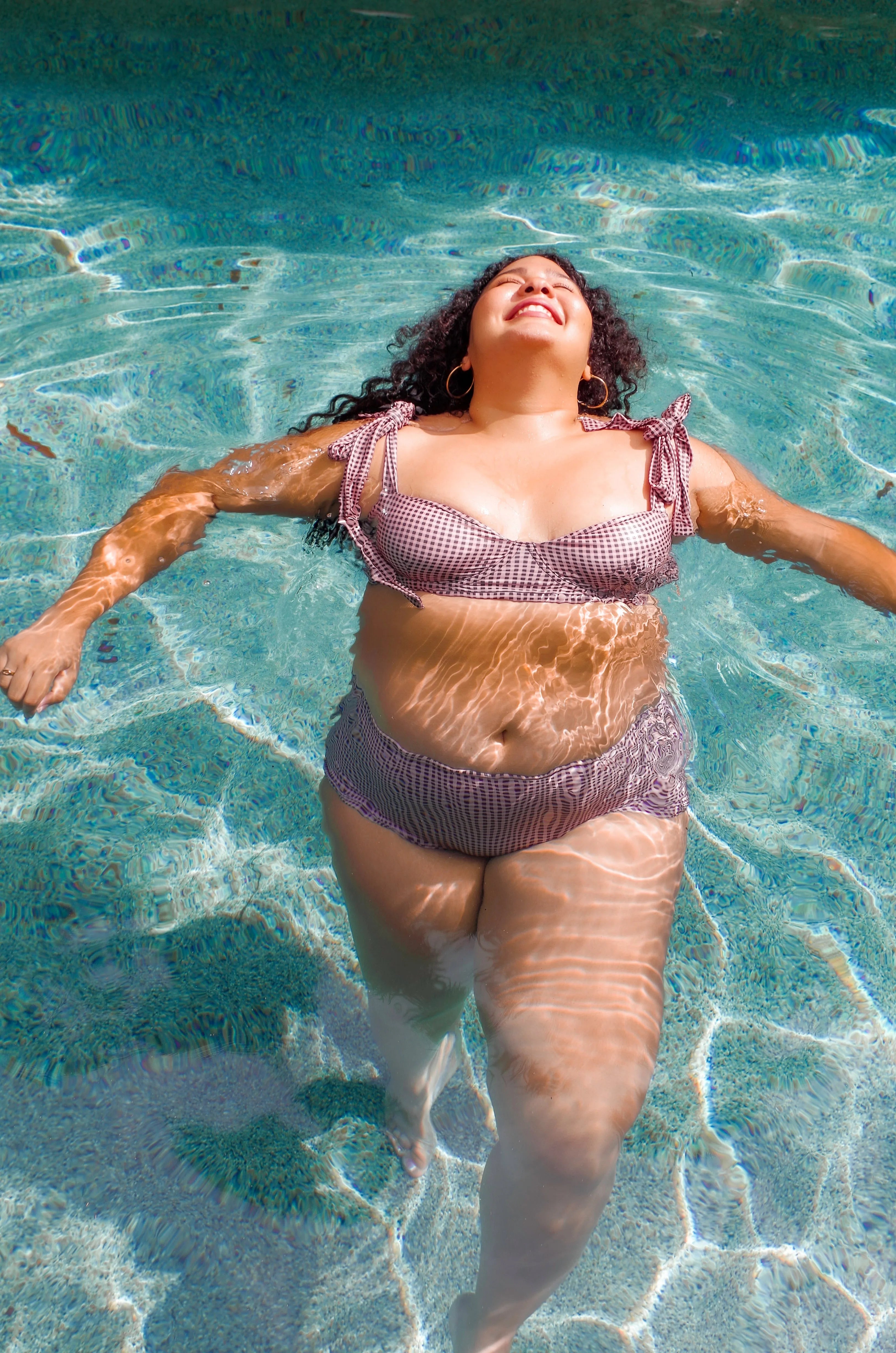 Olivia Swim Shorts, Gingham Print