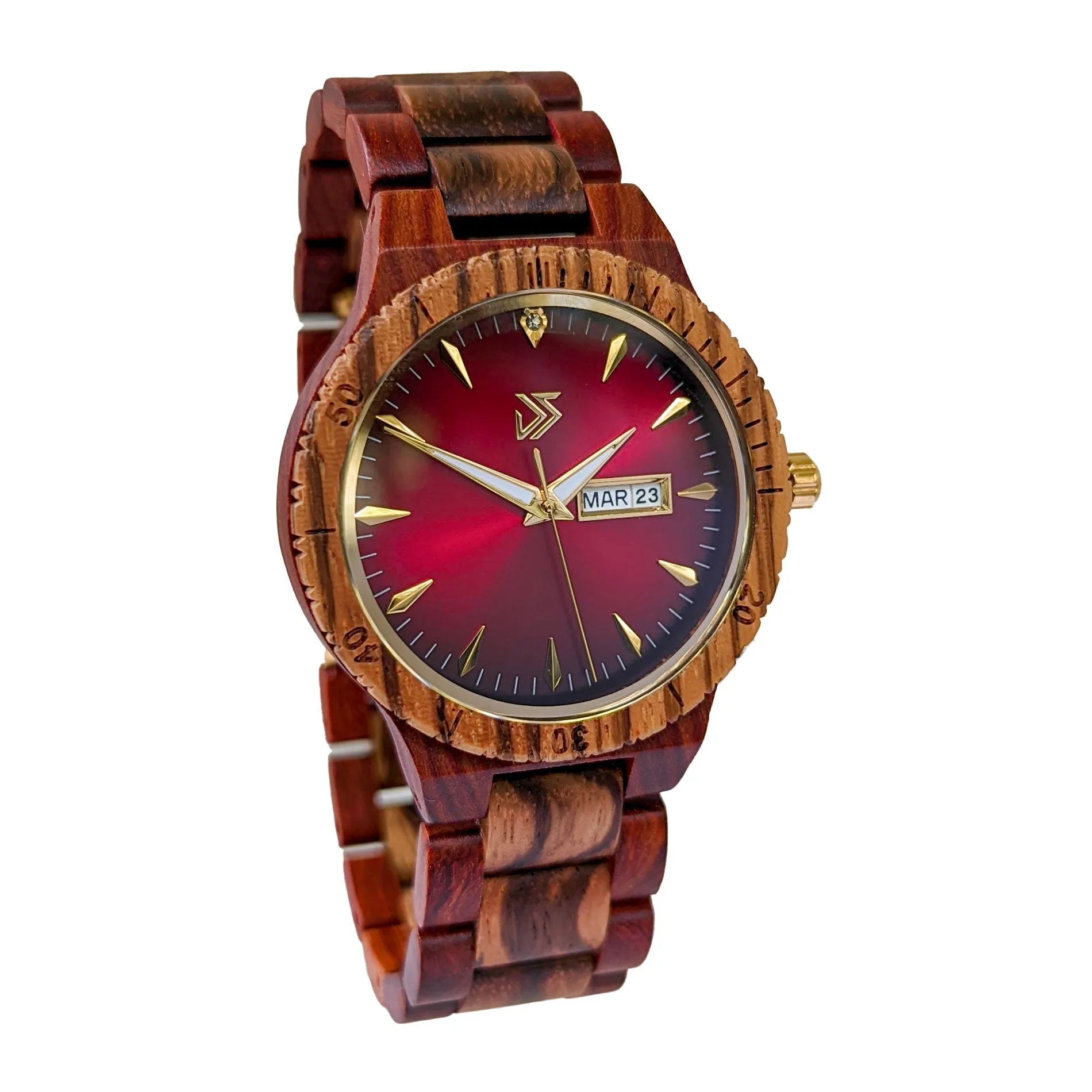 Justo Wooden Men's Watch | Red Brown