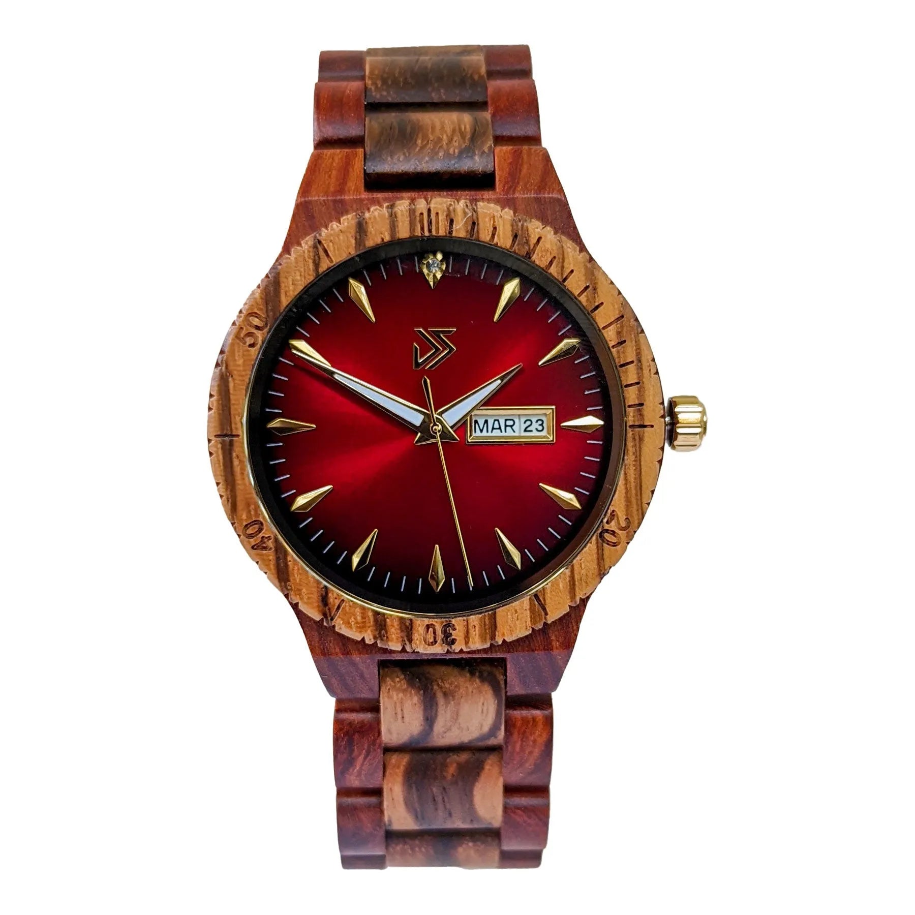 Justo Wooden Men's Watch | Red Brown