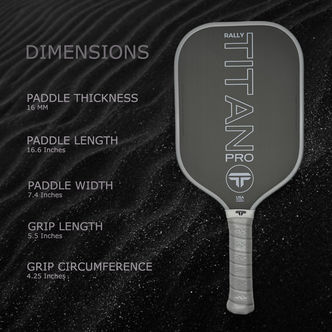 Titan Pro 16MM | Thermoformed Unibody Construction Pickleball Paddle | Grey