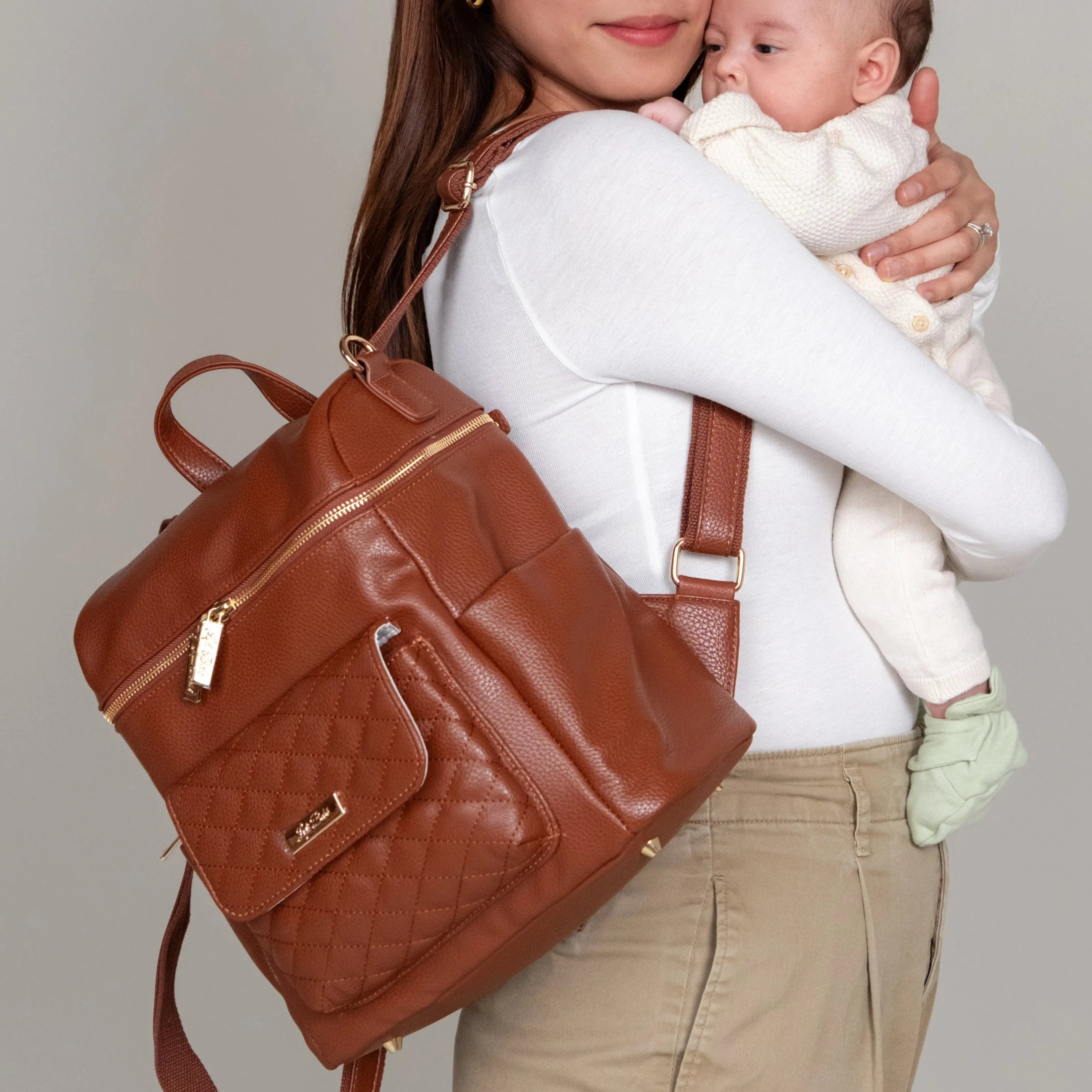 Petit Monaco Diaper Bag | Caramel Brown
