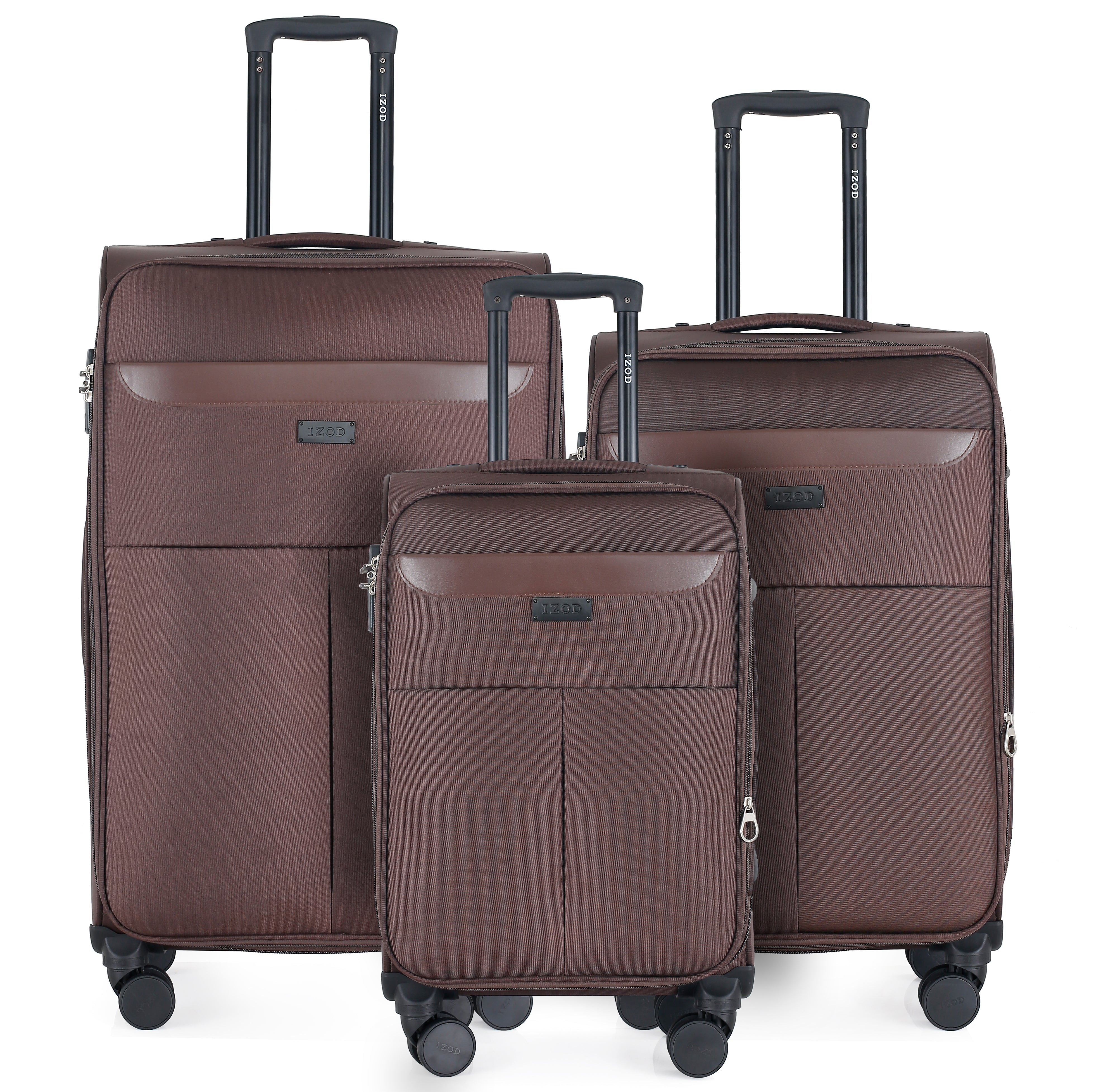 Noah Soft Shell Expandable 3 Piece Spinner Luggage Set with Lock