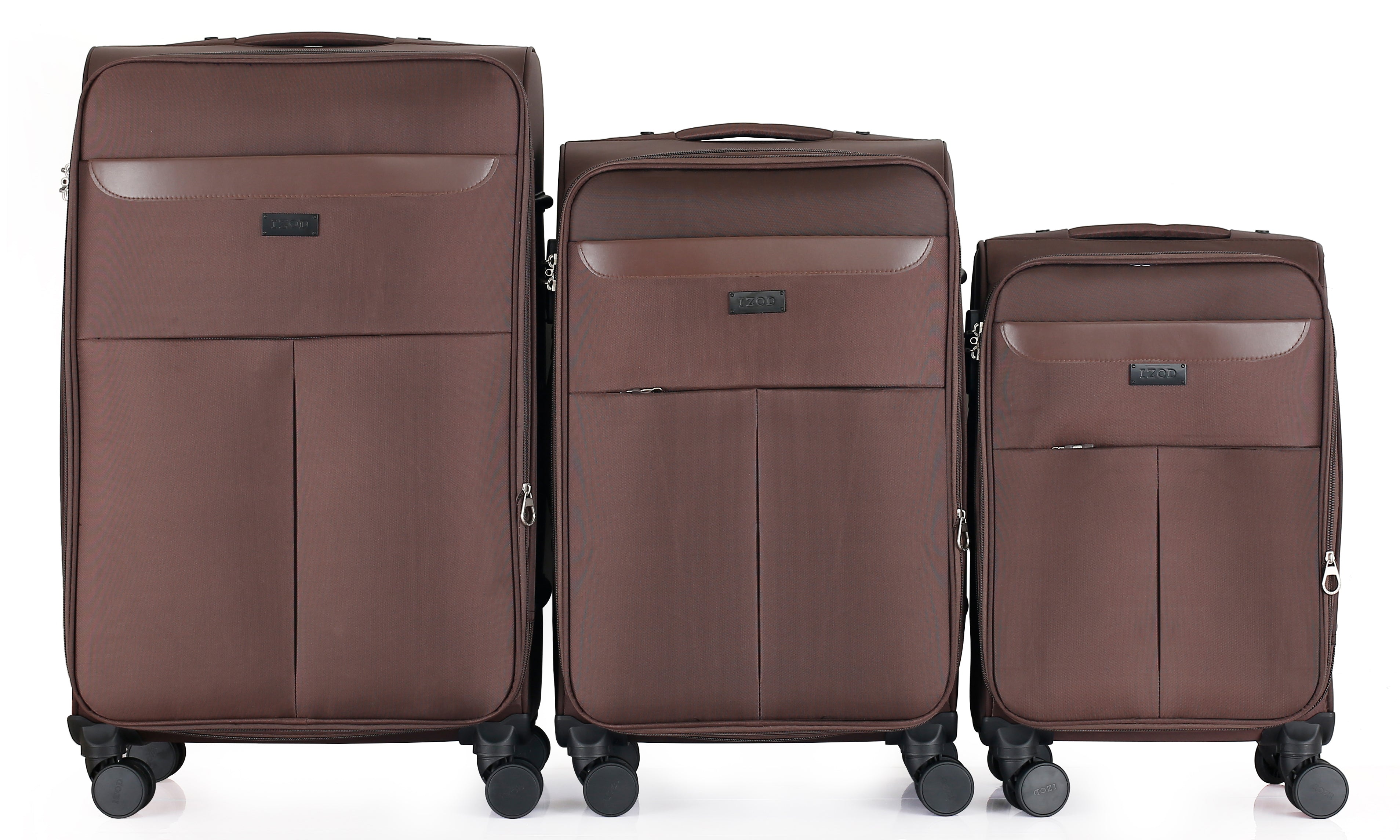 Noah Soft Shell Expandable 3 Piece Spinner Luggage Set with Lock
