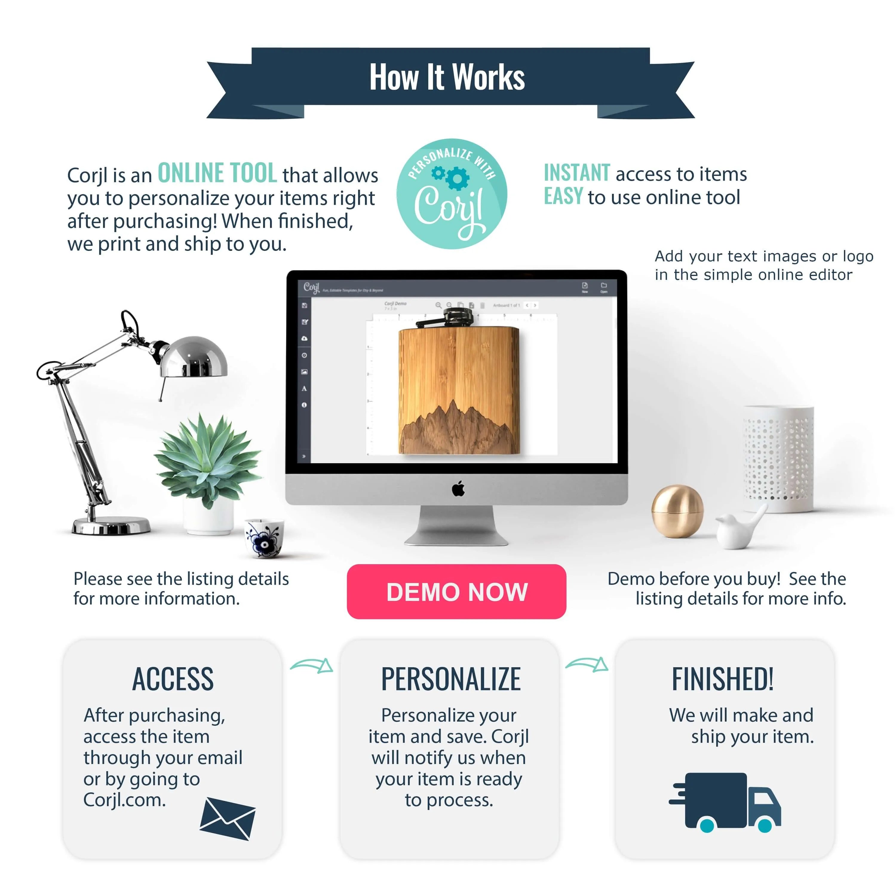 6 oz. Wooden Hip Flask (Sawtooth Mountains in Bamboo & Black Walnut)