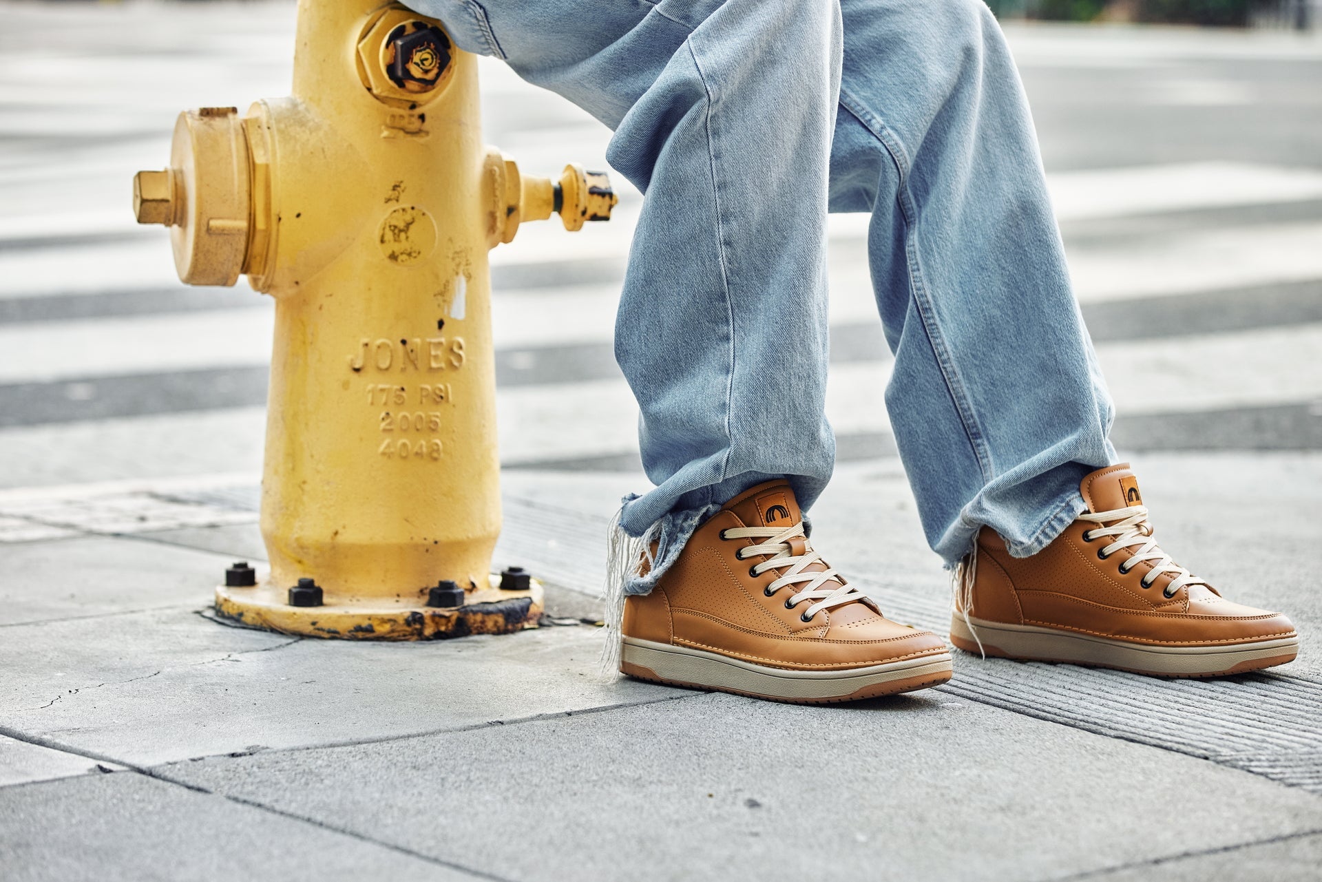 Q274 - 2 Inches Taller (Camel Brown) - Elevated Leatherette Micro-Perforated Men's Sneakers