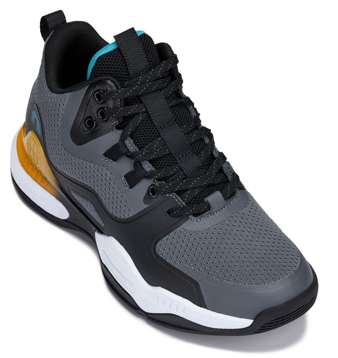 Q392 - 3 Inches Taller (Gray/Orange) - Basketball High-Top Men's Sneakers