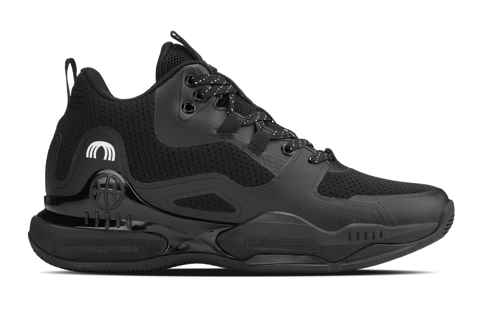 Q393 - 3 Inches Taller (Black) - Basketball High-Top Men's Sneakers