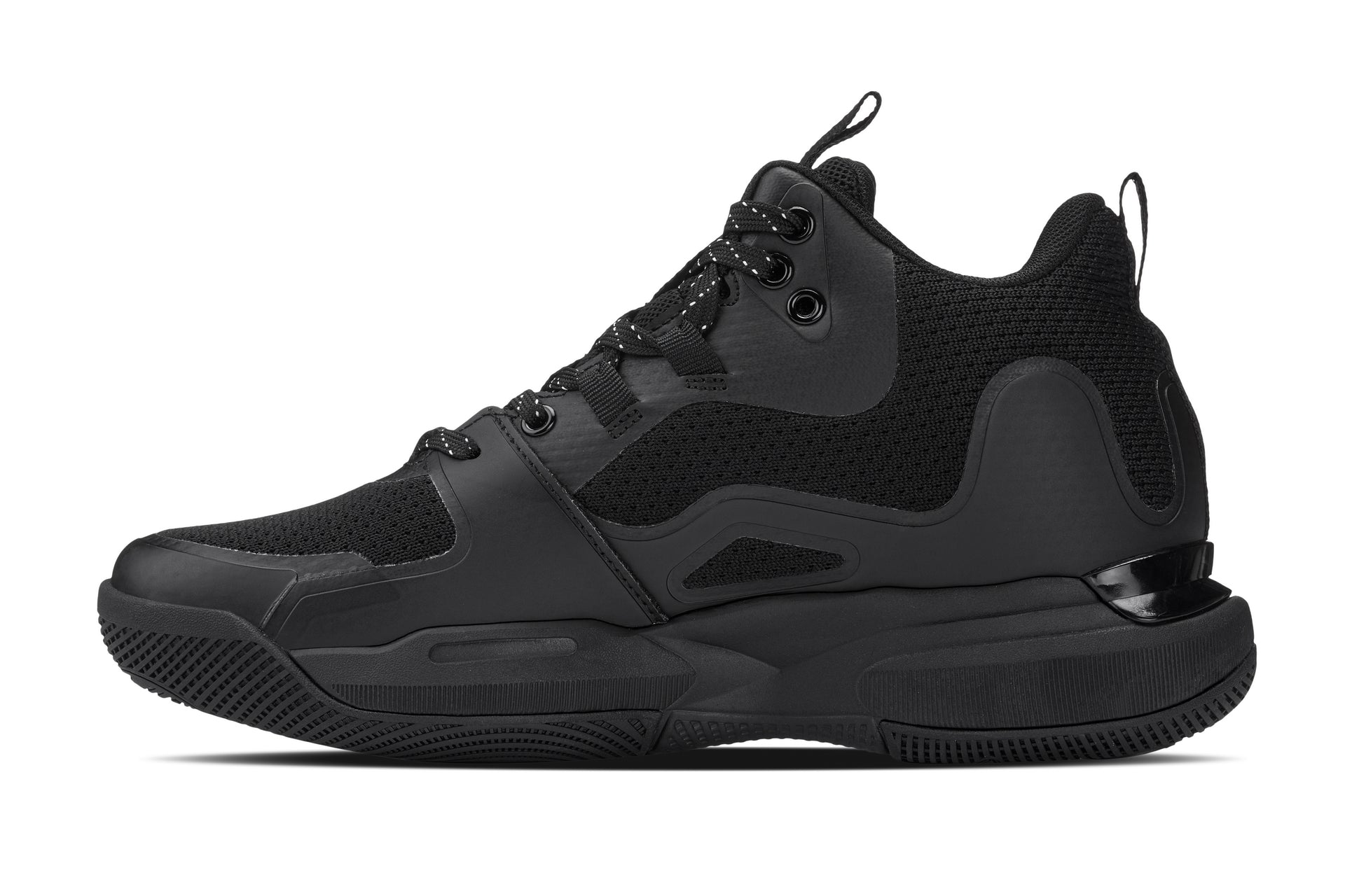 Q393 - 3 Inches Taller (Black) - Basketball High-Top Men's Sneakers