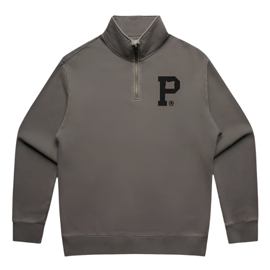 Essential "P" Quarter Zip - Faded Grey