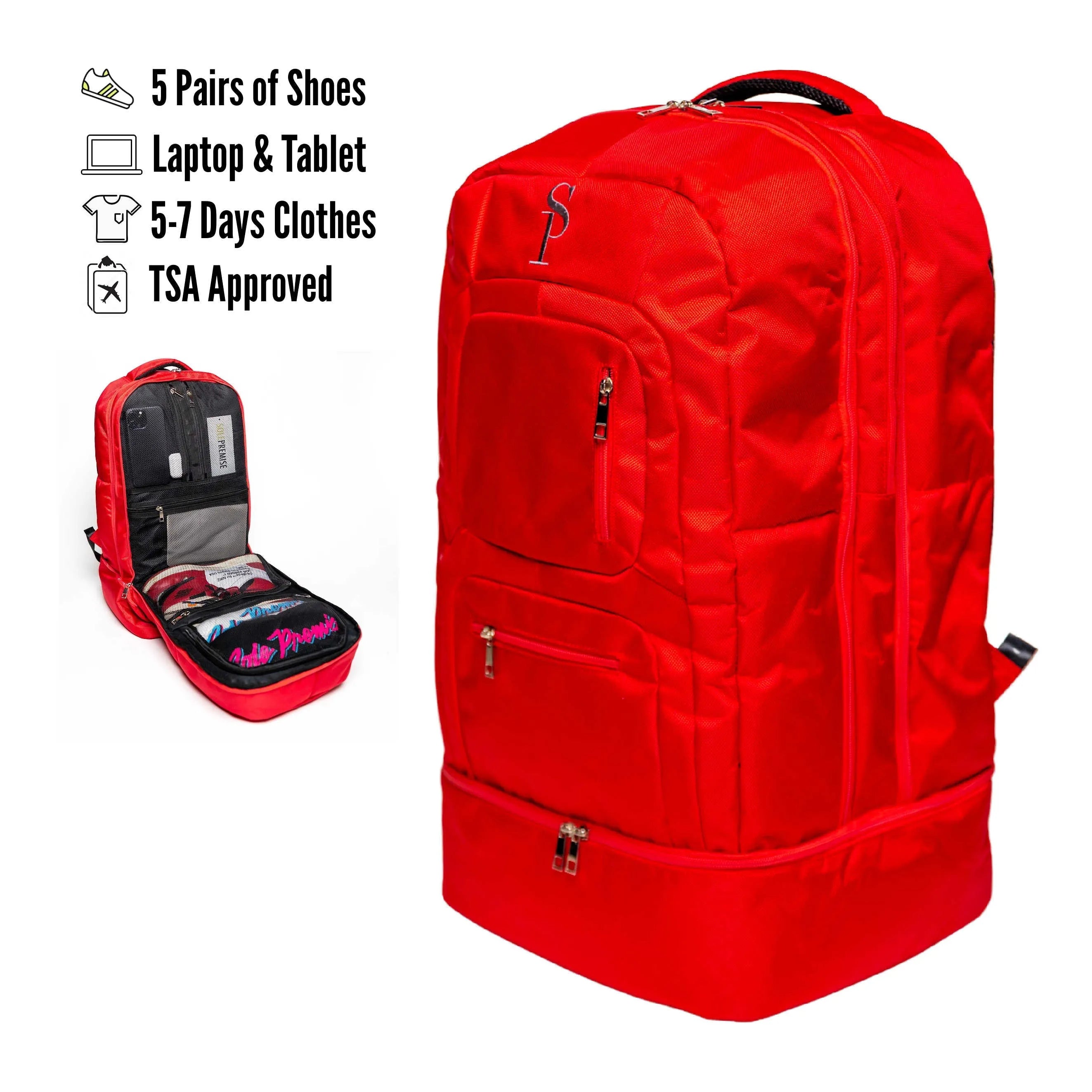 Red Polyester Signature Backpack Bag
