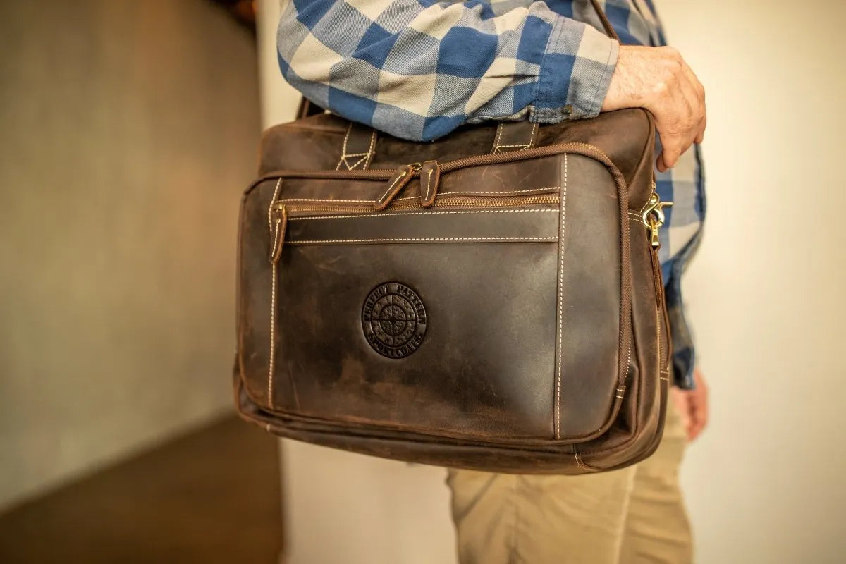 Greenhead" Bottomland Full Grain Buffalo Leather Briefcase