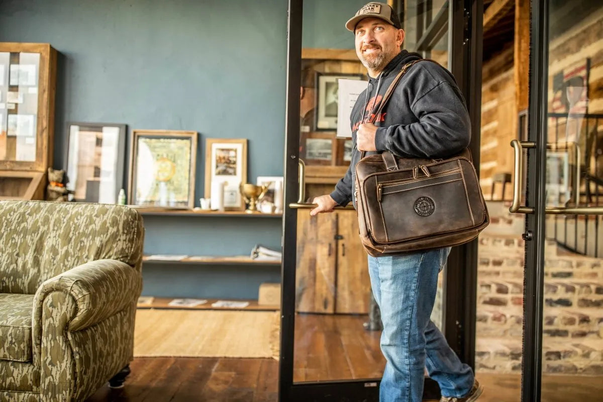 Greenhead" Bottomland Full Grain Buffalo Leather Briefcase