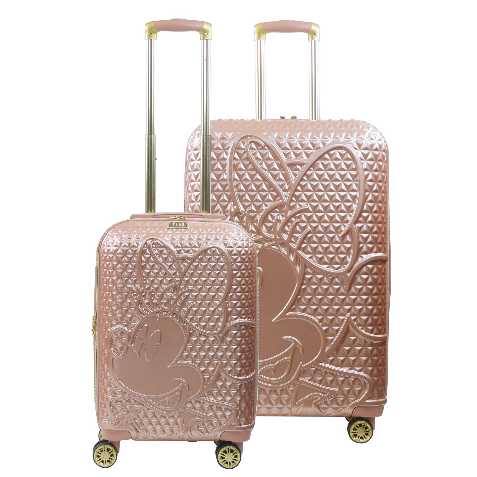 Disney Minnie Mouse Rolling Luggage 2 Piece Set Rose Gold