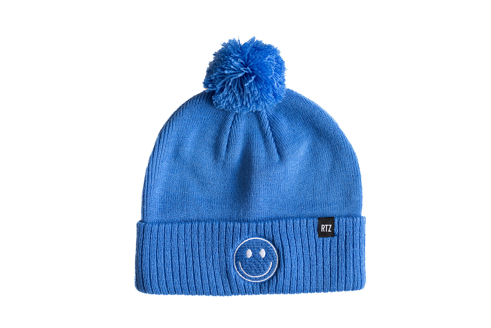 Smiley Pom Pom Beanie Hat