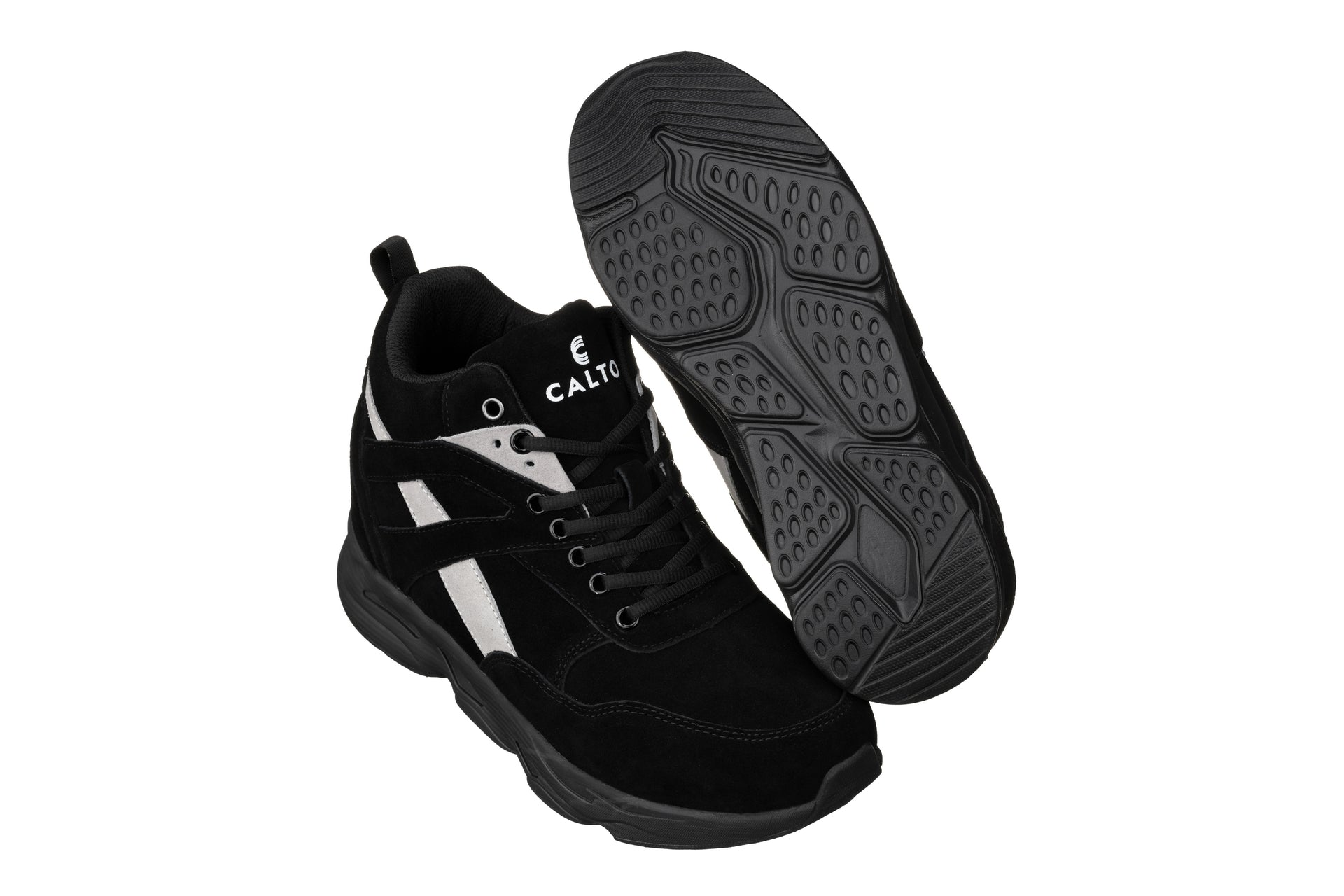 S33594 - 4 Inches Taller (Black/Grey) - Men's Sneakers
