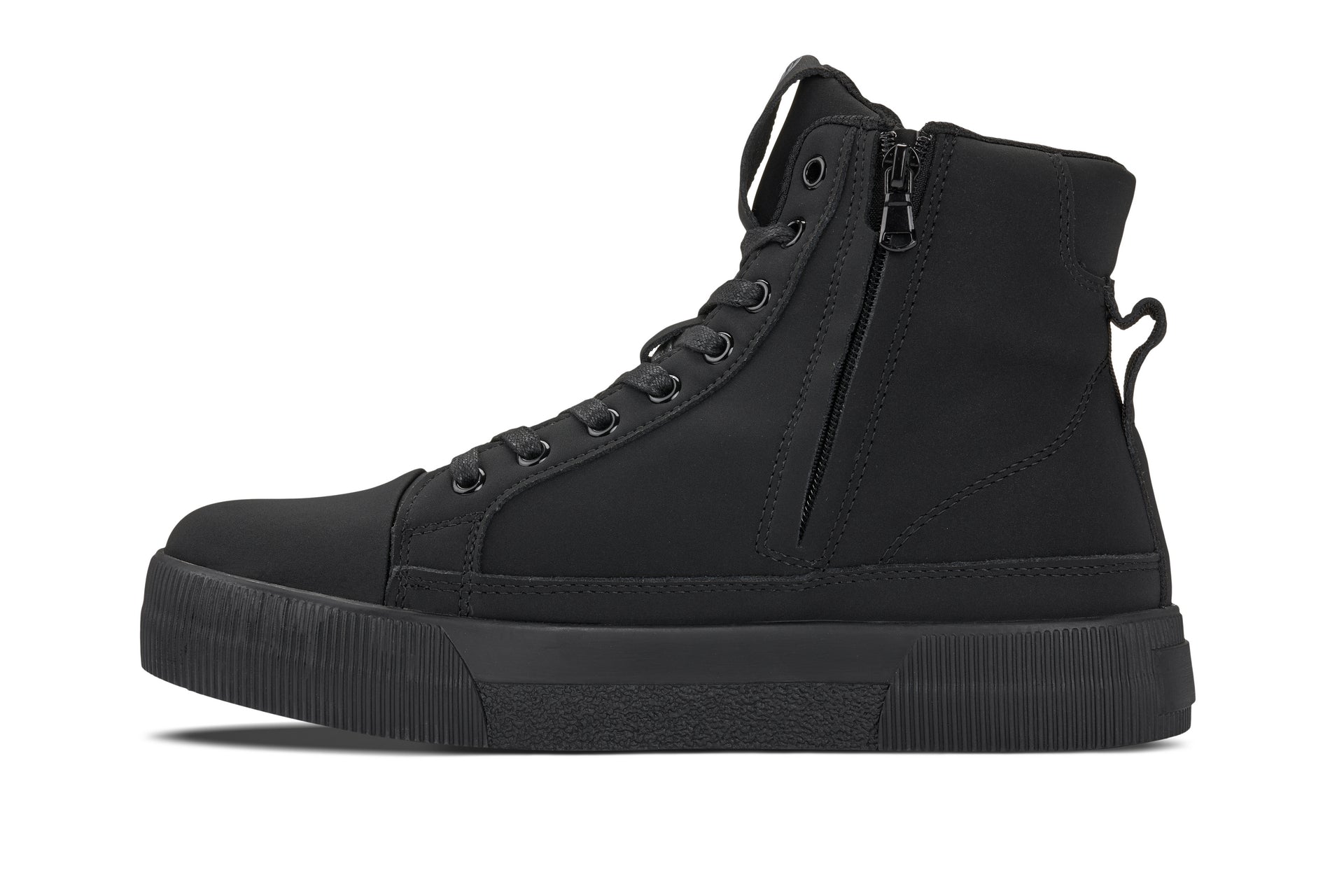 S3421 - 2.4 Inches Taller (Black) - Cap Toe High Top Zip-Up Sneaker Men's Boots
