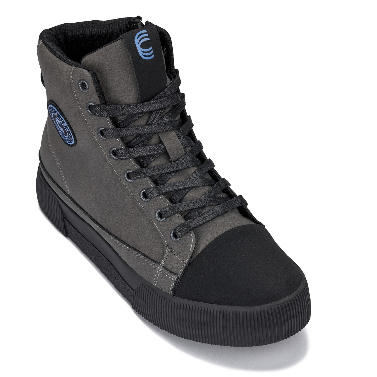 S3423 - 2.4 Inches Taller (Grey) - Cap Toe High Top Zip-Up Men's Sneaker Boots