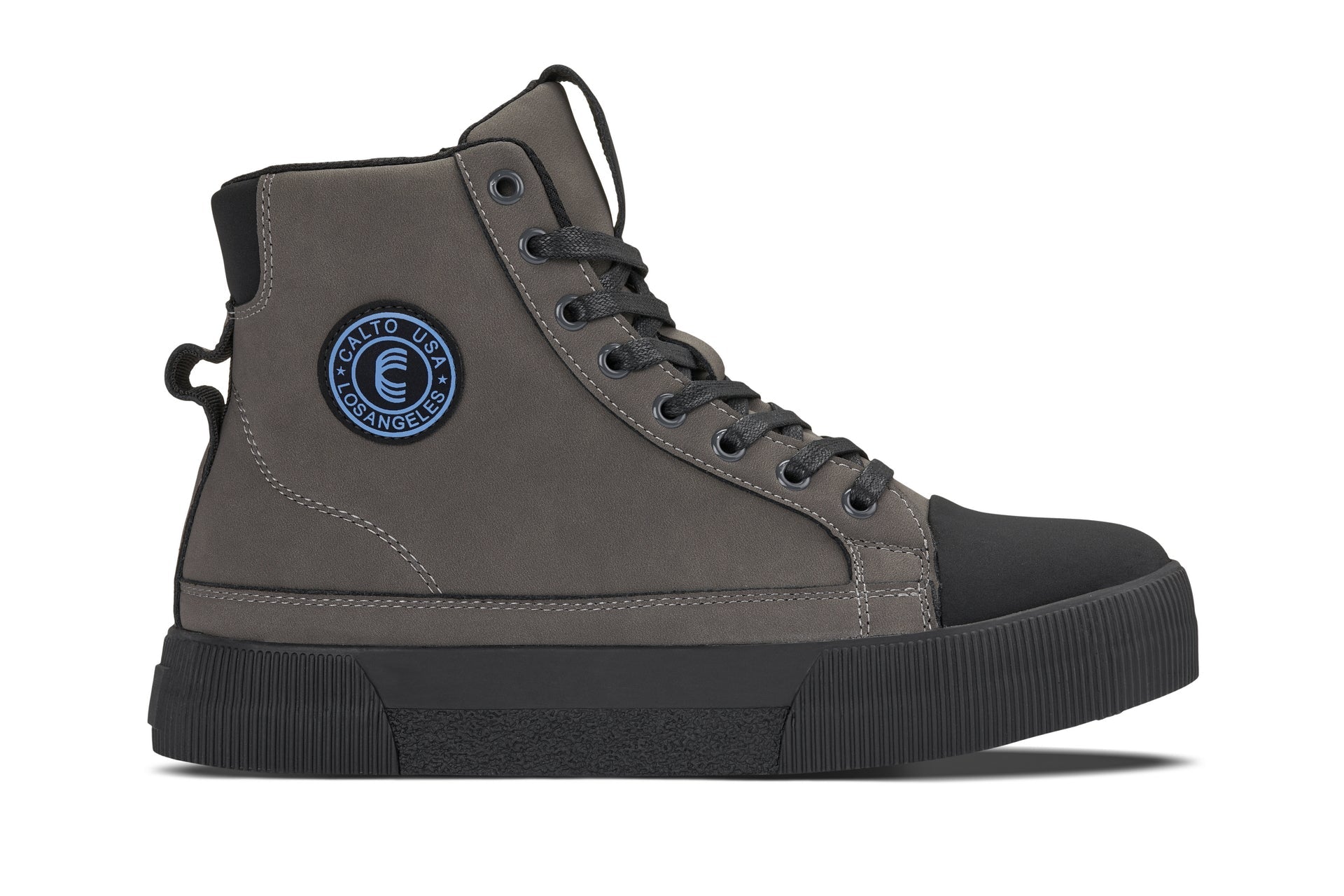 S3423 - 2.4 Inches Taller (Grey) - Cap Toe High Top Zip-Up Men's Sneaker Boots