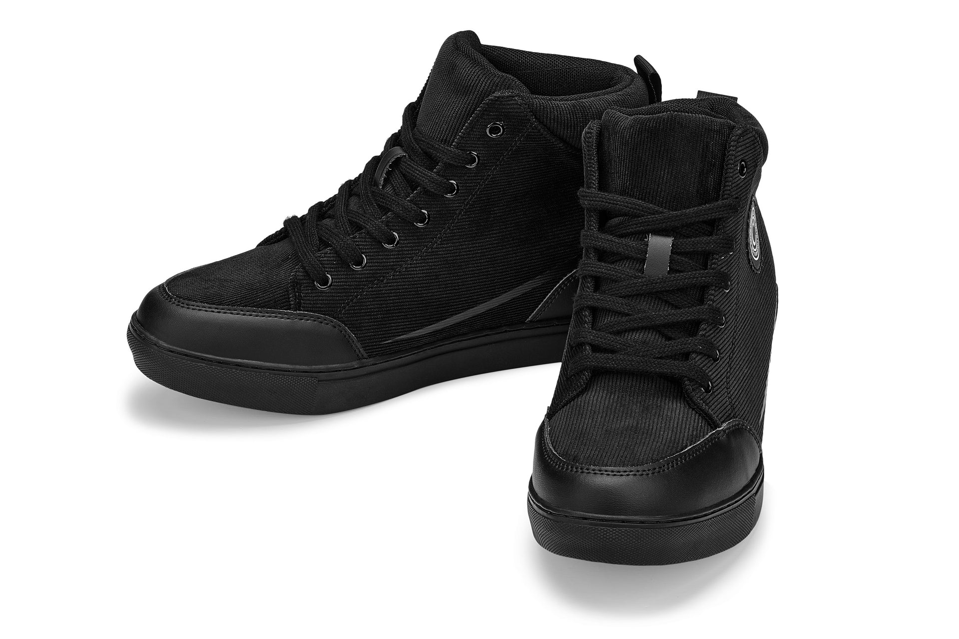 S4130 - 2.6 Inches Taller (Onyx/Black Sole) - Corduroy Ankle Top Men's Sneak-boot