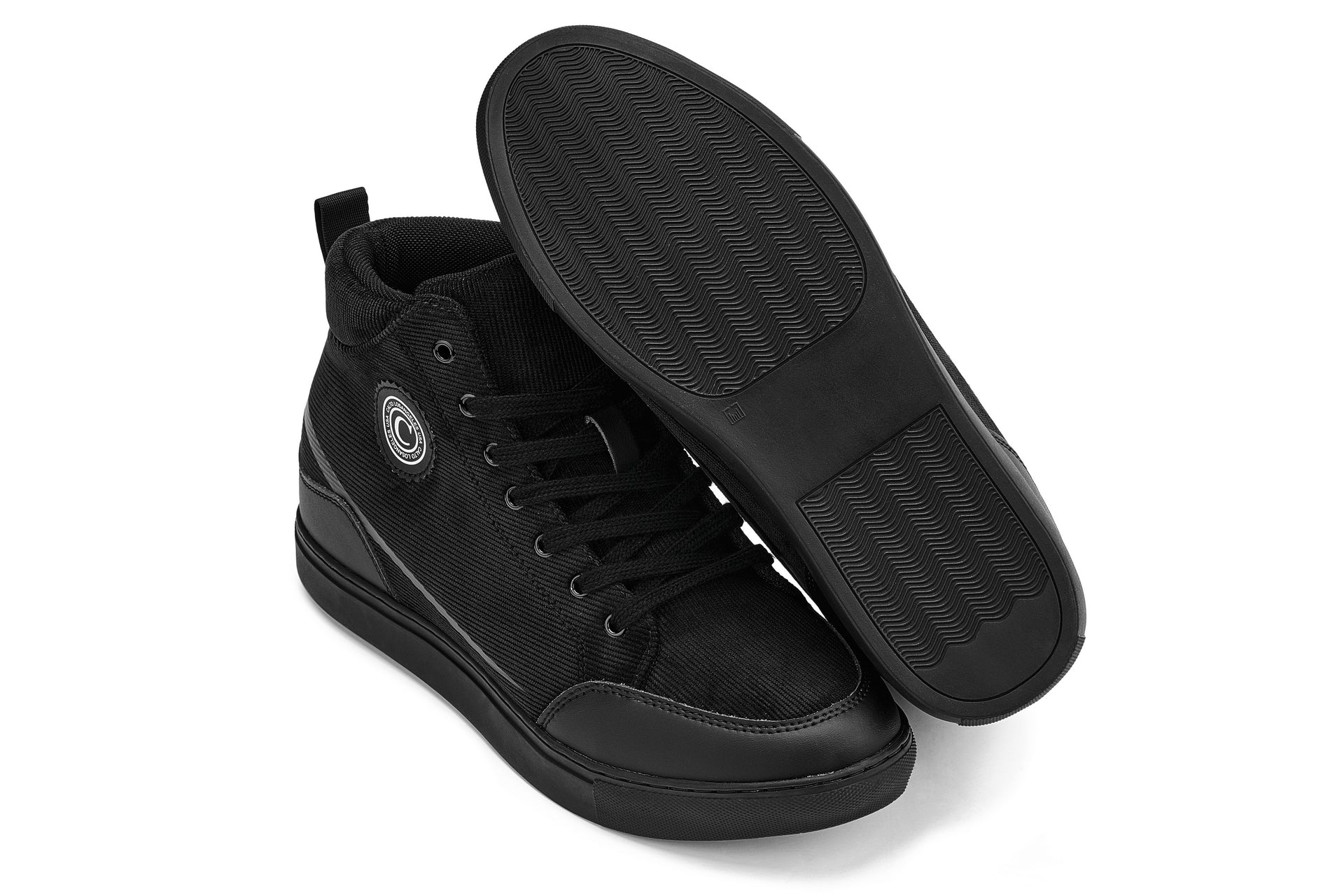 S4130 - 2.6 Inches Taller (Onyx/Black Sole) - Corduroy Ankle Top Men's Sneak-boot