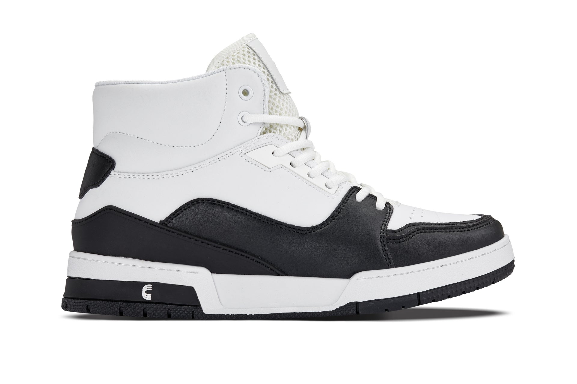 S4752 - 3 Inches Taller (White/Black) - High Top Men's Sneakers