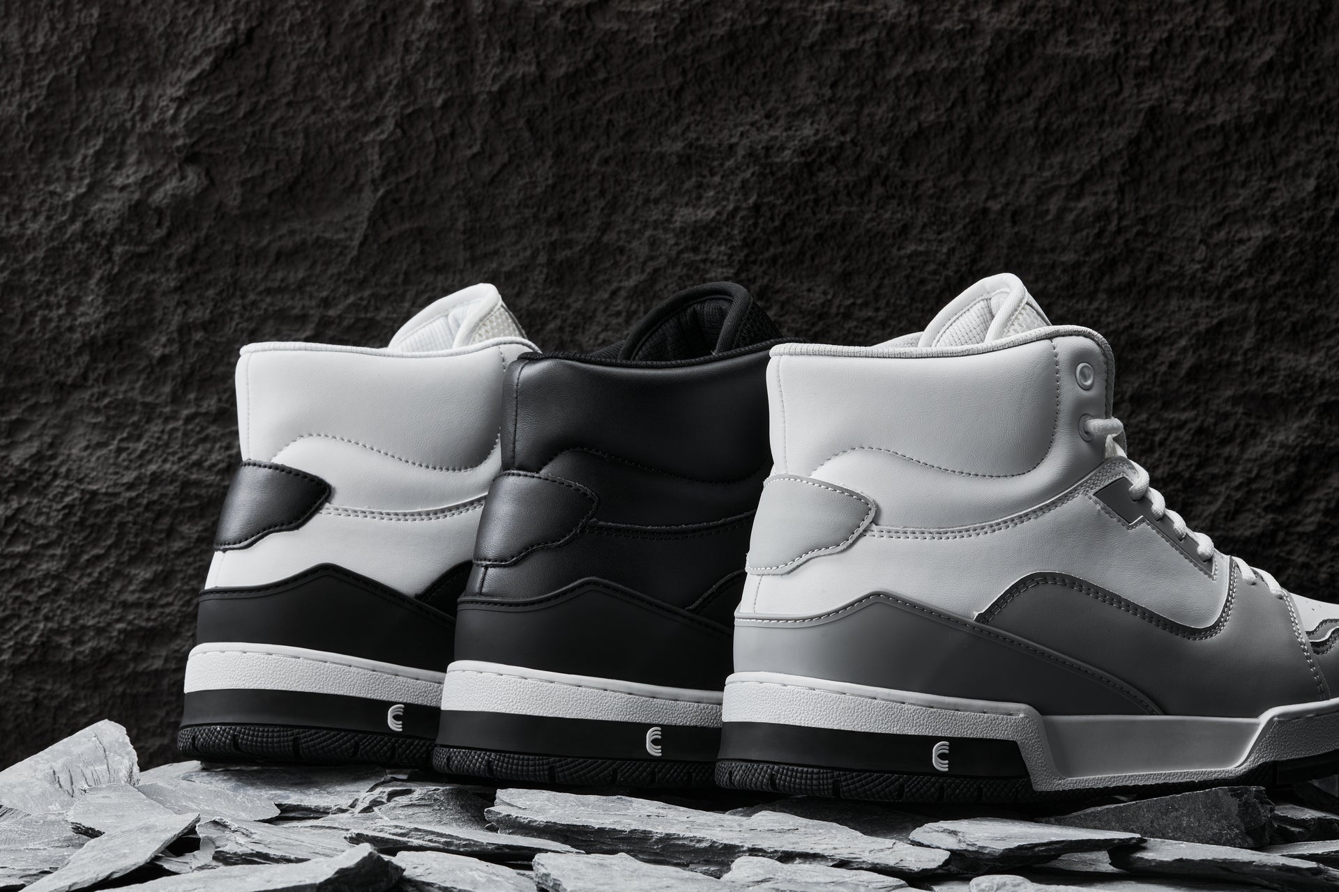 S4752 - 3 Inches Taller (White/Black) - High Top Men's Sneakers