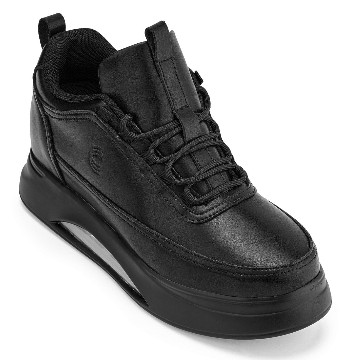 S4925 - 3.2 Inches Taller (Onyx/Black Sole) - Chunky Elevated Platform Men's Sneakers
