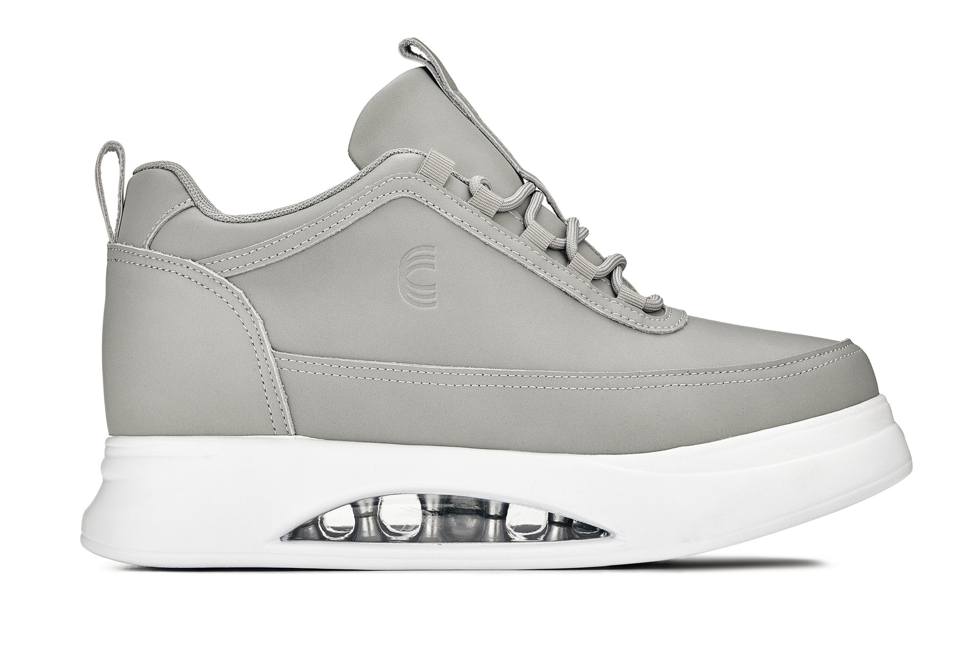 S4927 - 3.2 Inches Taller (Dove Grey) - Chunky Elevated Platform Men's Sneakers