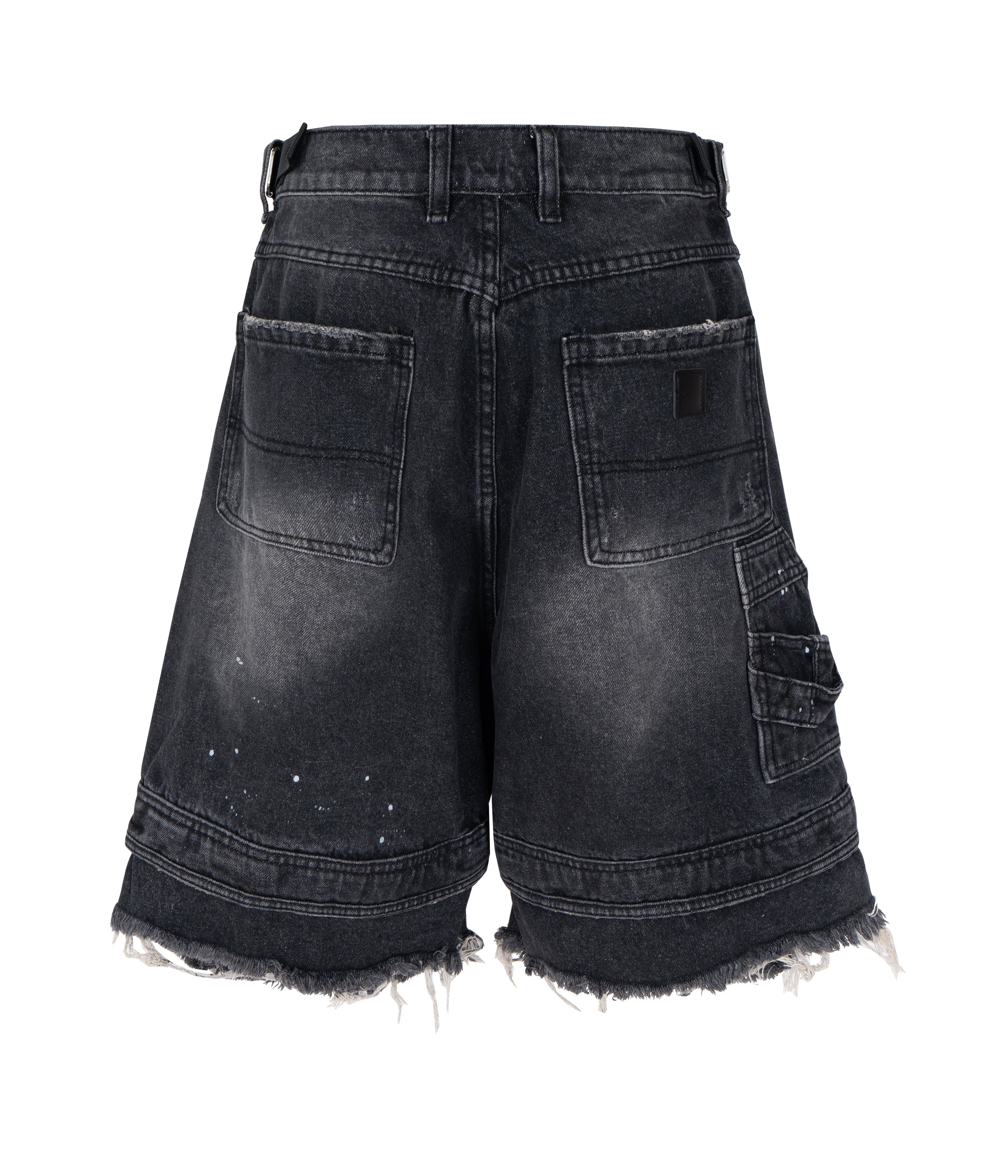 NOIR DISTRESSED CARGO SHORTS