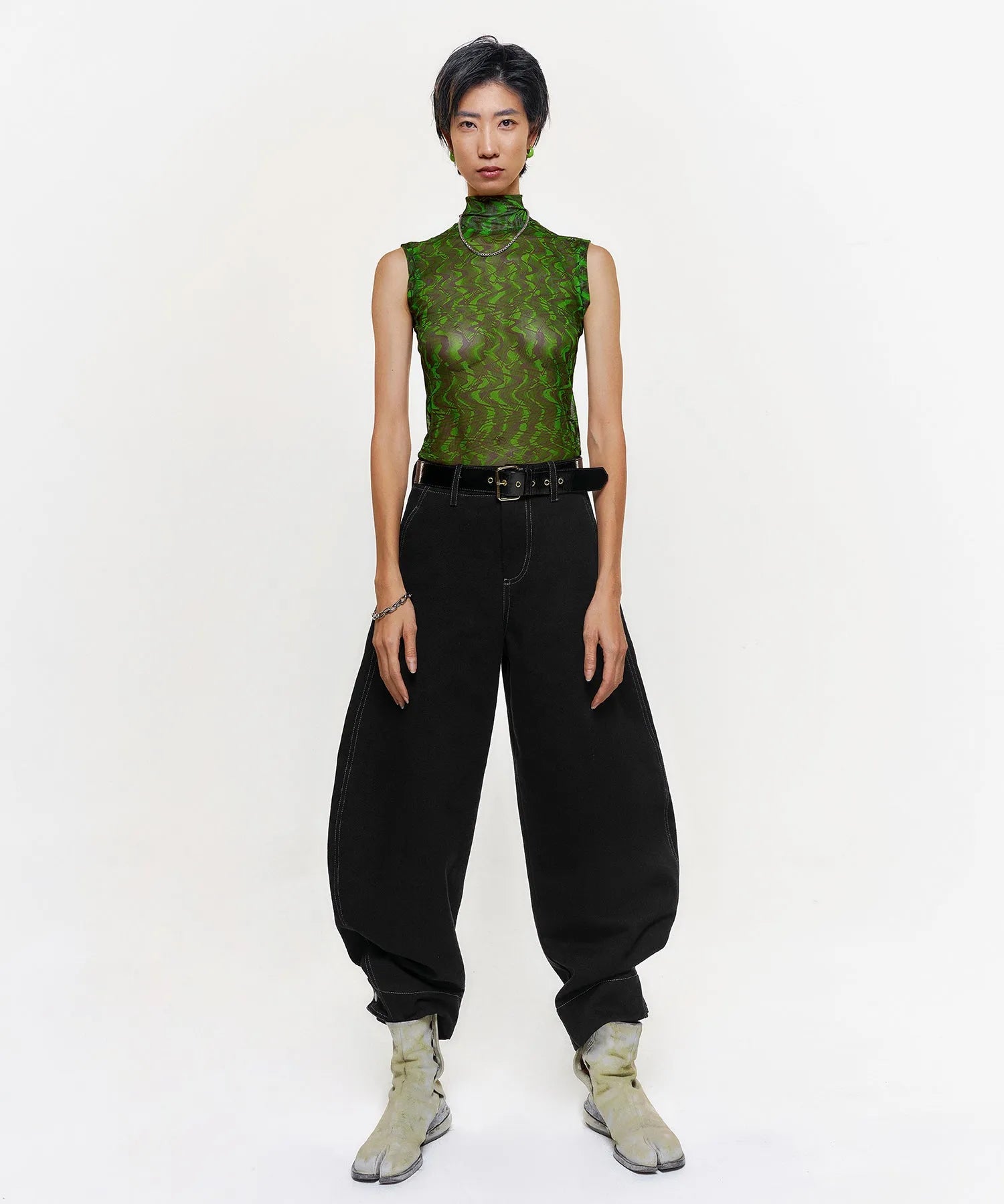 Unisex Sleeveless Psychedelic Mesh Shirt