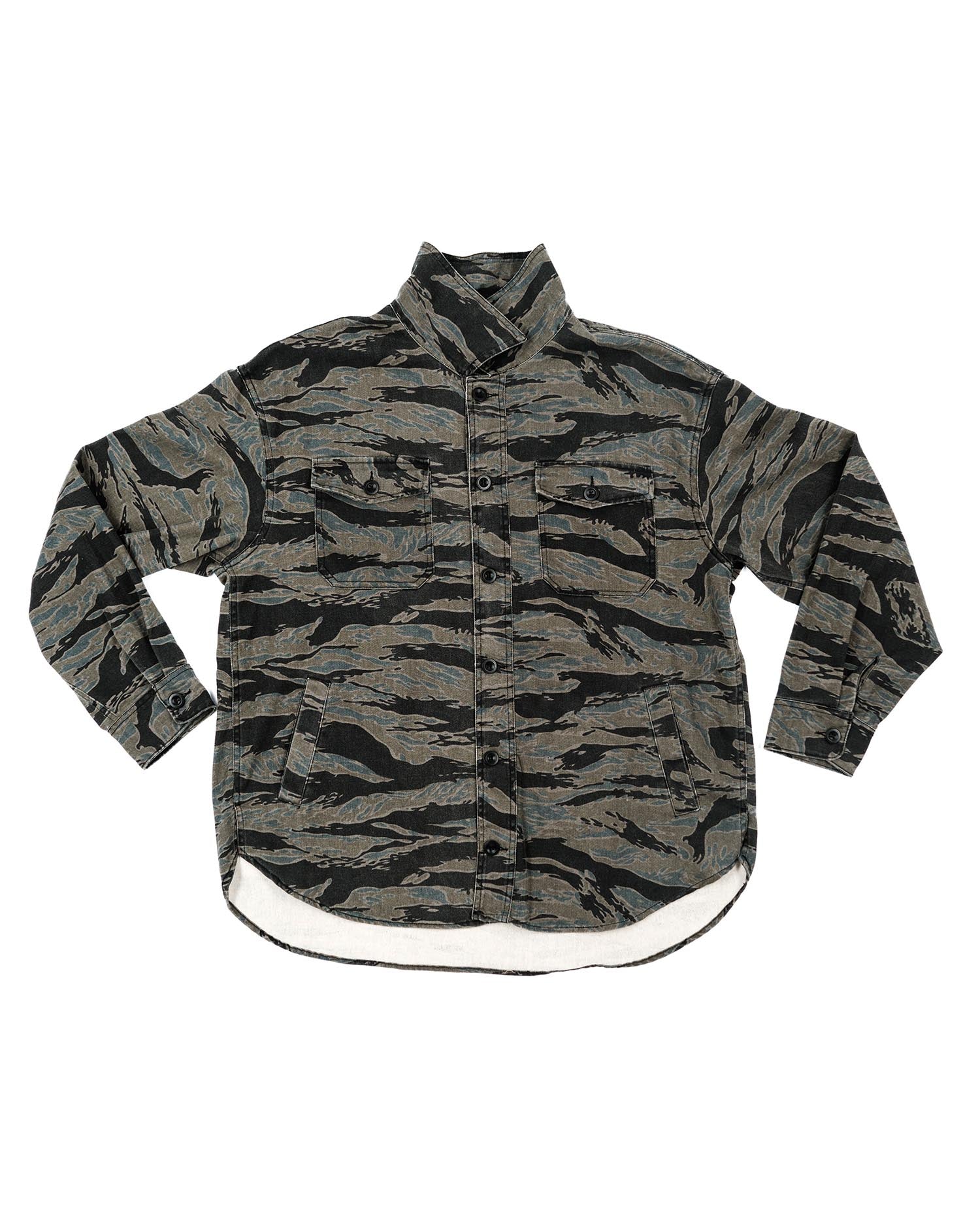 Bucky Camo Split Hem Shirt Jacket