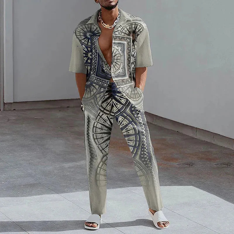 Vacation Straight Men Summer Casual pants set