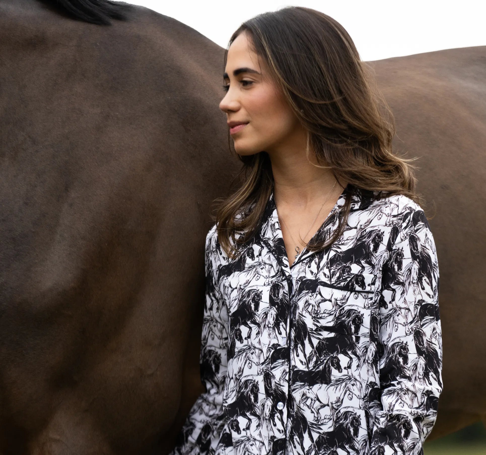 Layla Pajama Shirt – Equestrian Bamboo Loungewear