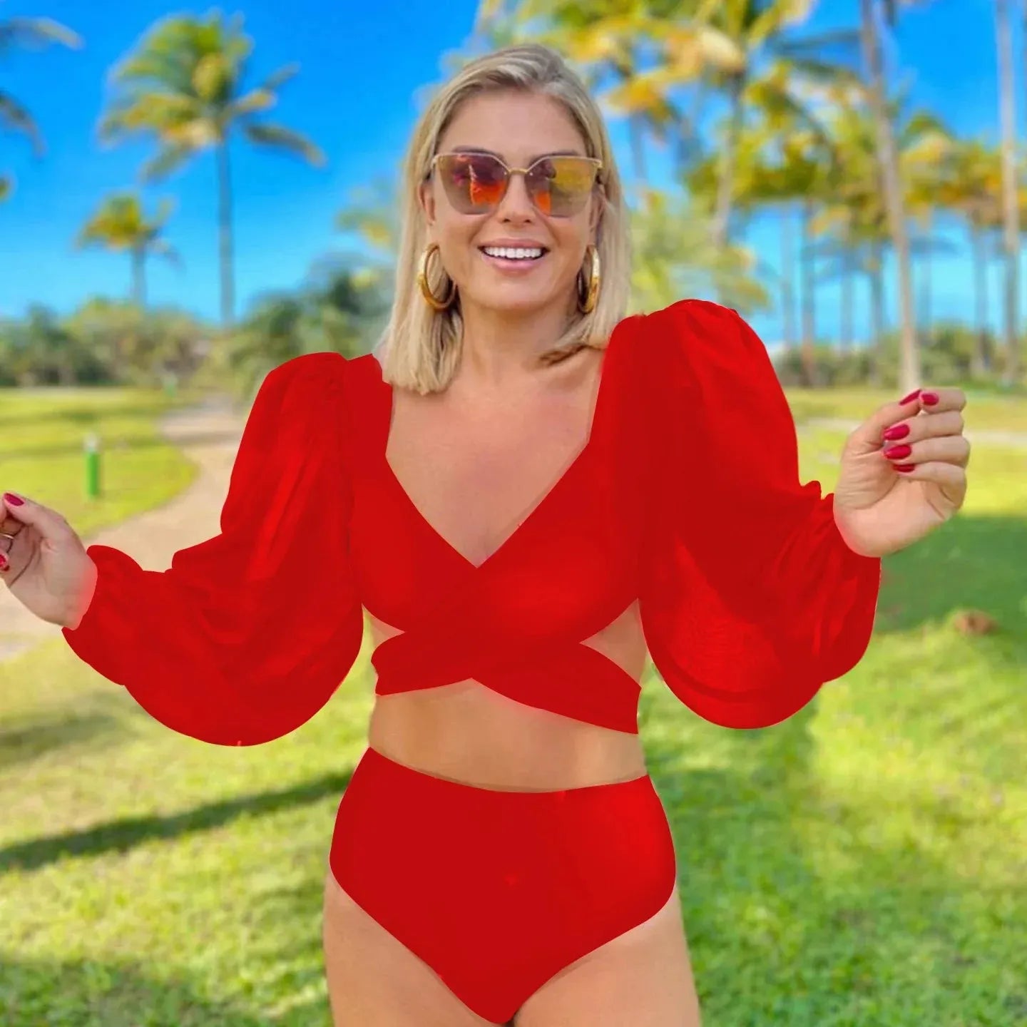 Puffer puff two piece swimsuit