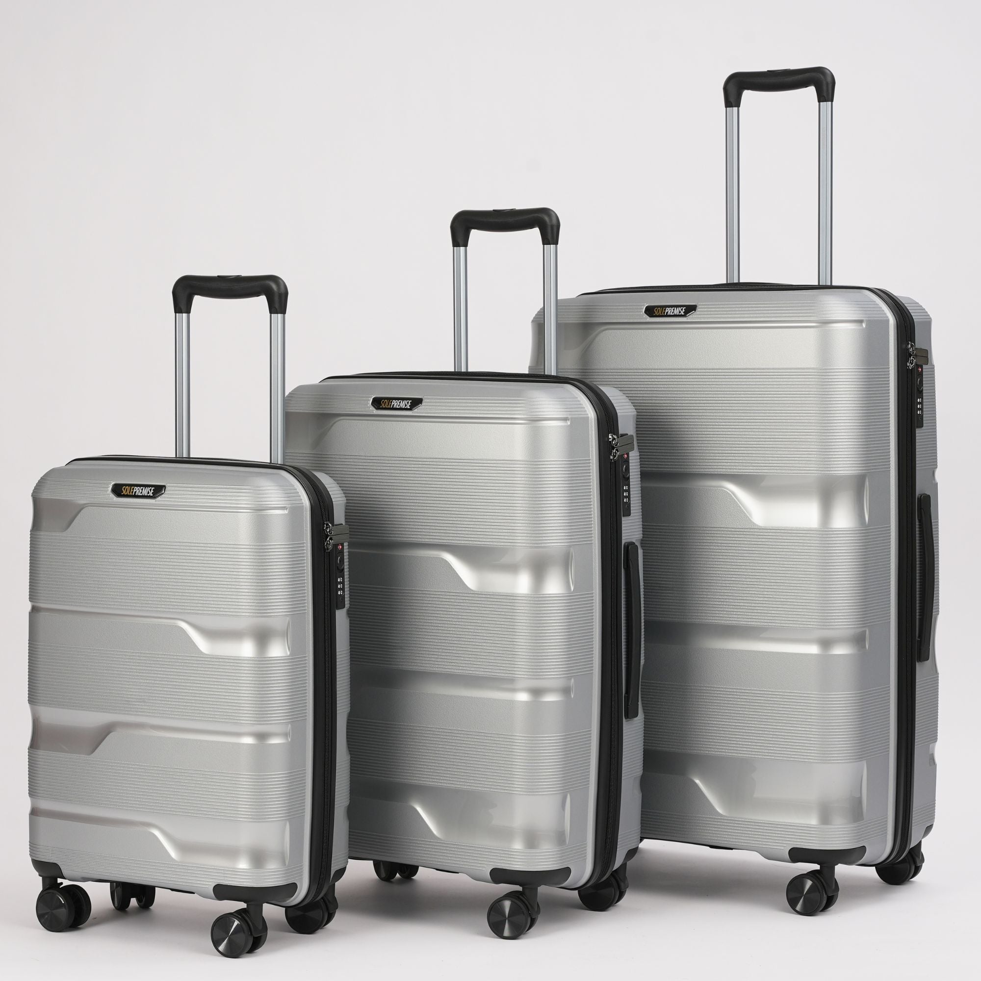 Silver Roller 3 Piece Luggage Set