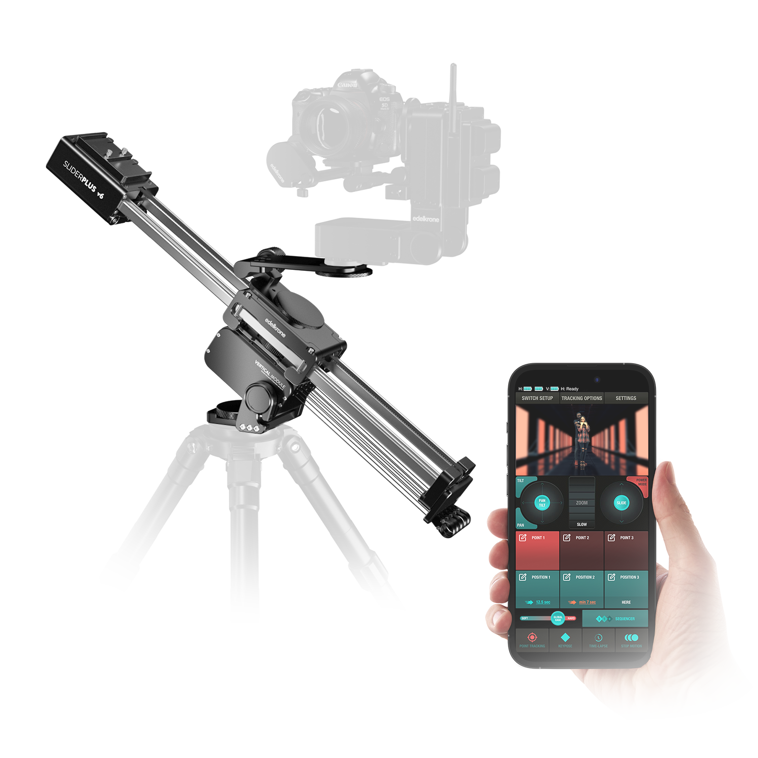 Camera SliderPLUS v6 with a Built-in Motor, HyperAxial Support