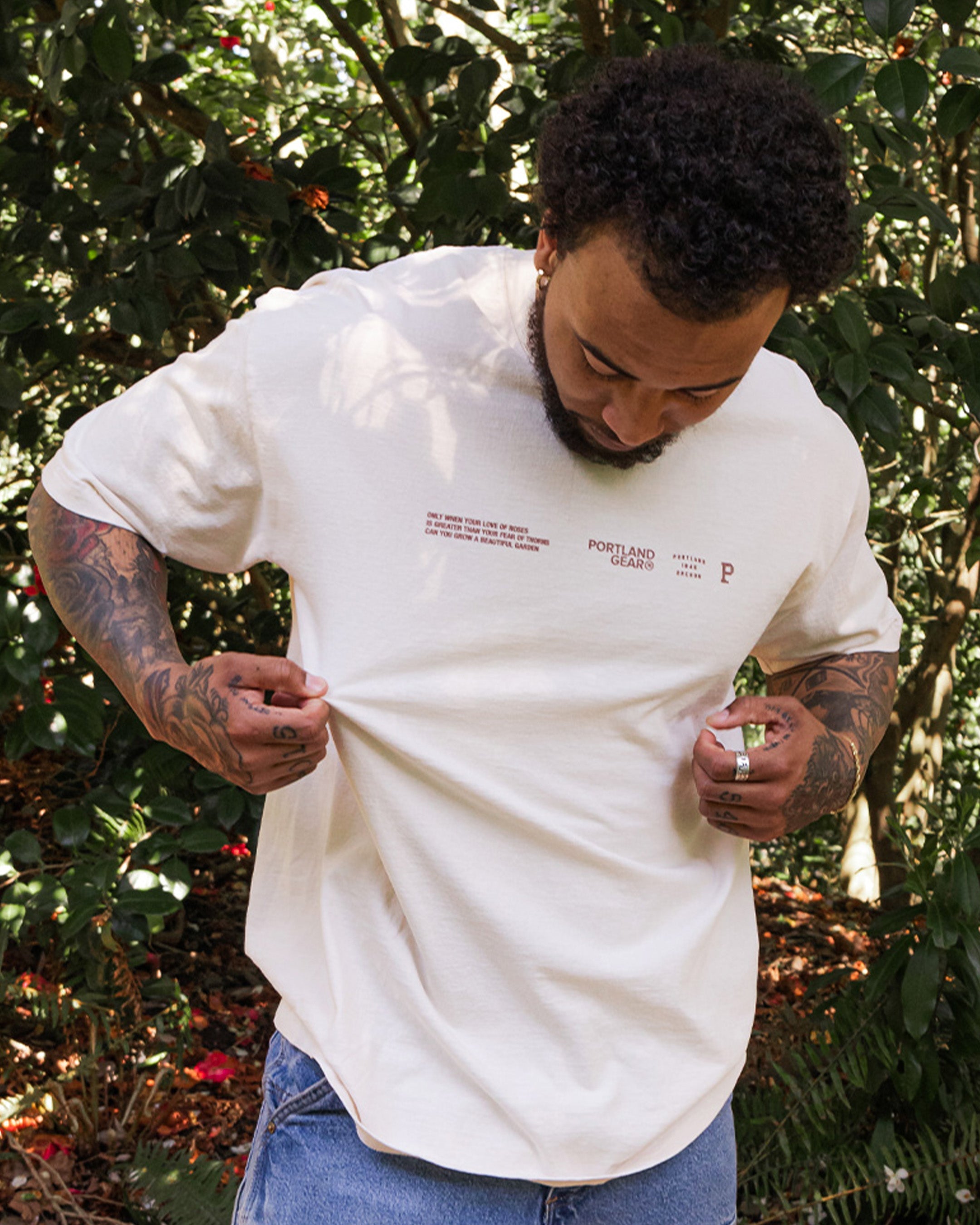 All-American Slogan Tee - Cream