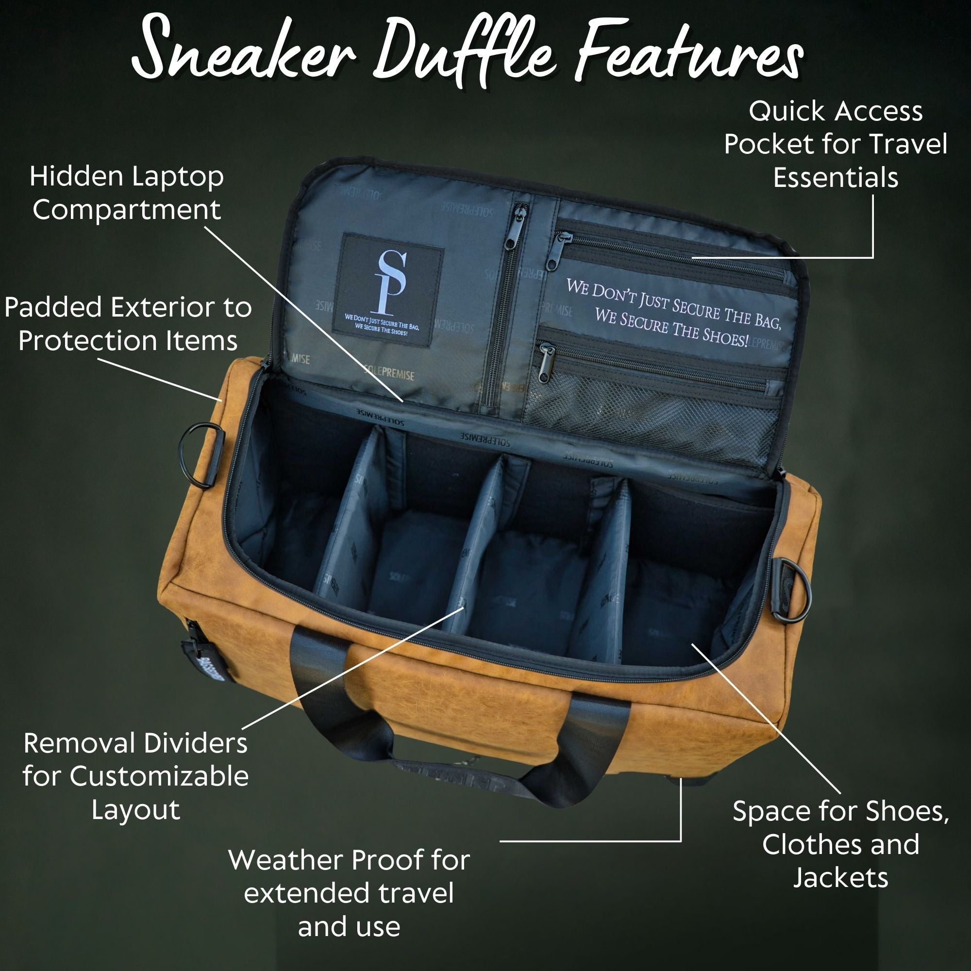 Brown Leather Sneaker Duffel Bag