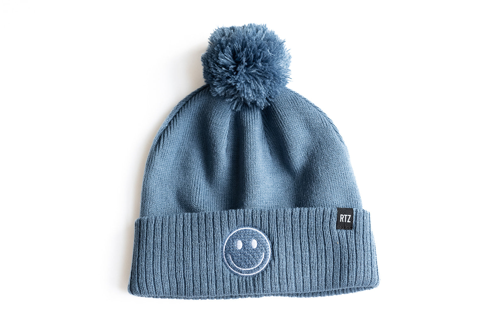Smiley Pom Pom Beanie Hat